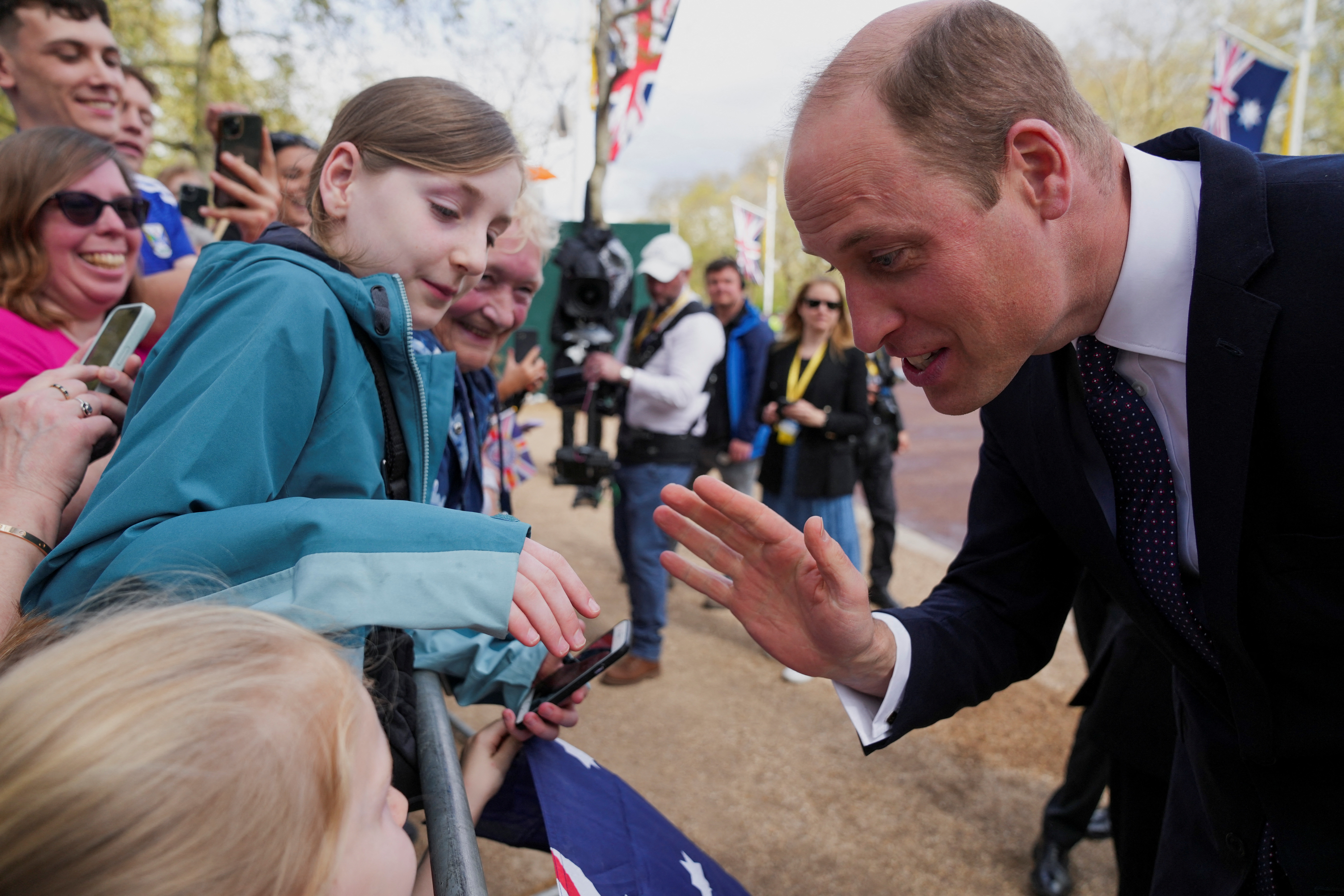 A walkabout on the Mall ahead of the coronation of Britain's King Charles and Camilla, Queen Consort, in London