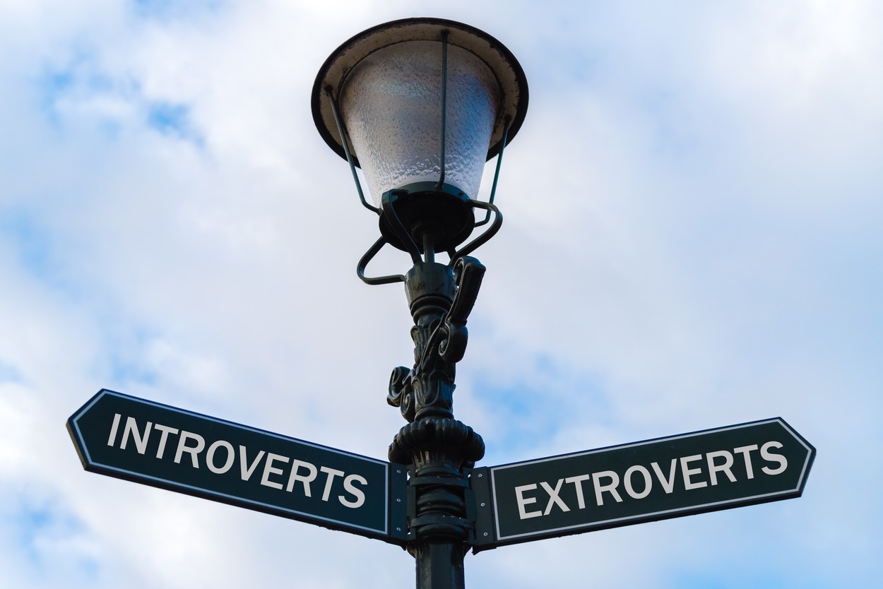 Introverts versus Extroverts directional signs
