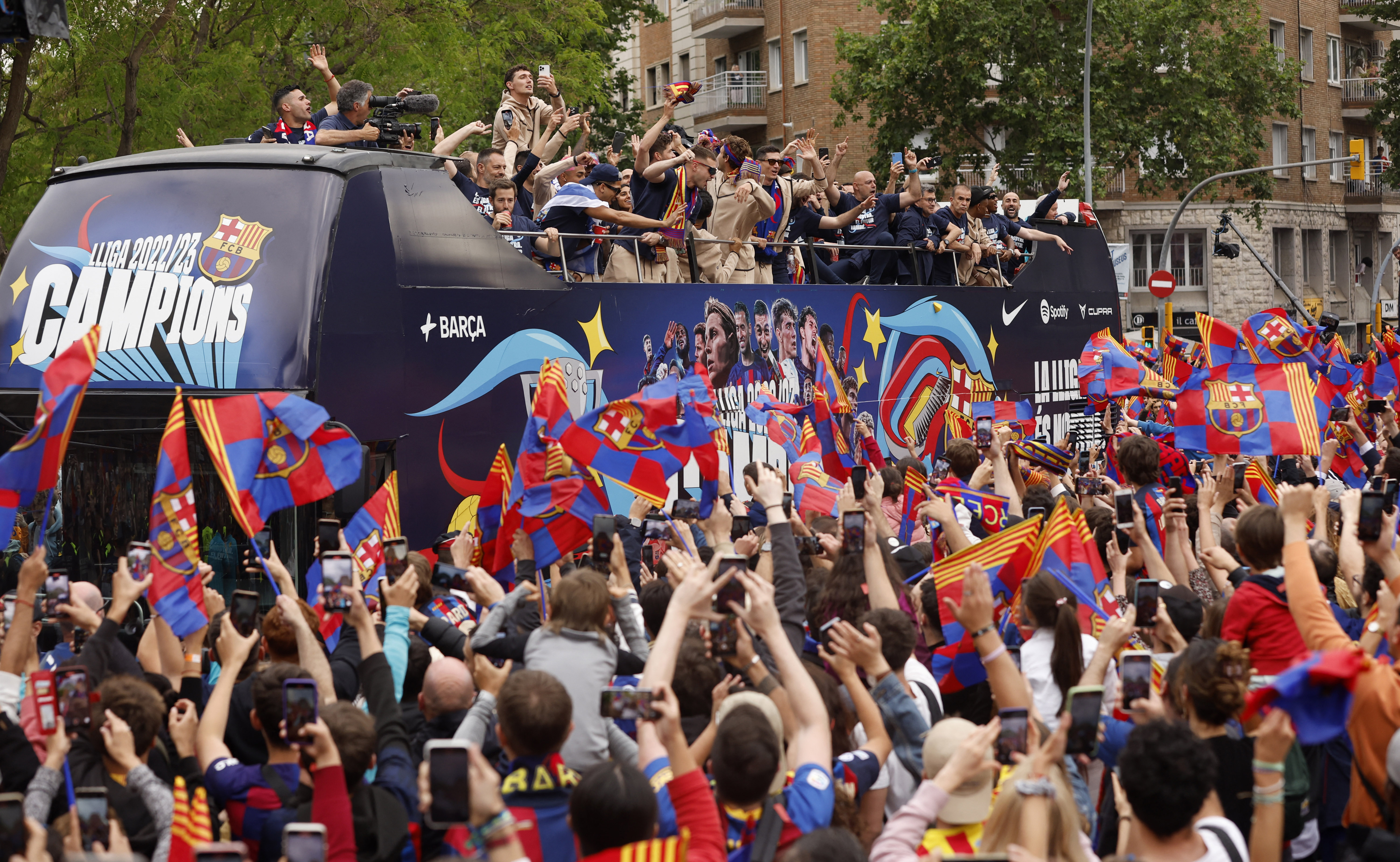FC Barcelona victory parade after winning LaLiga