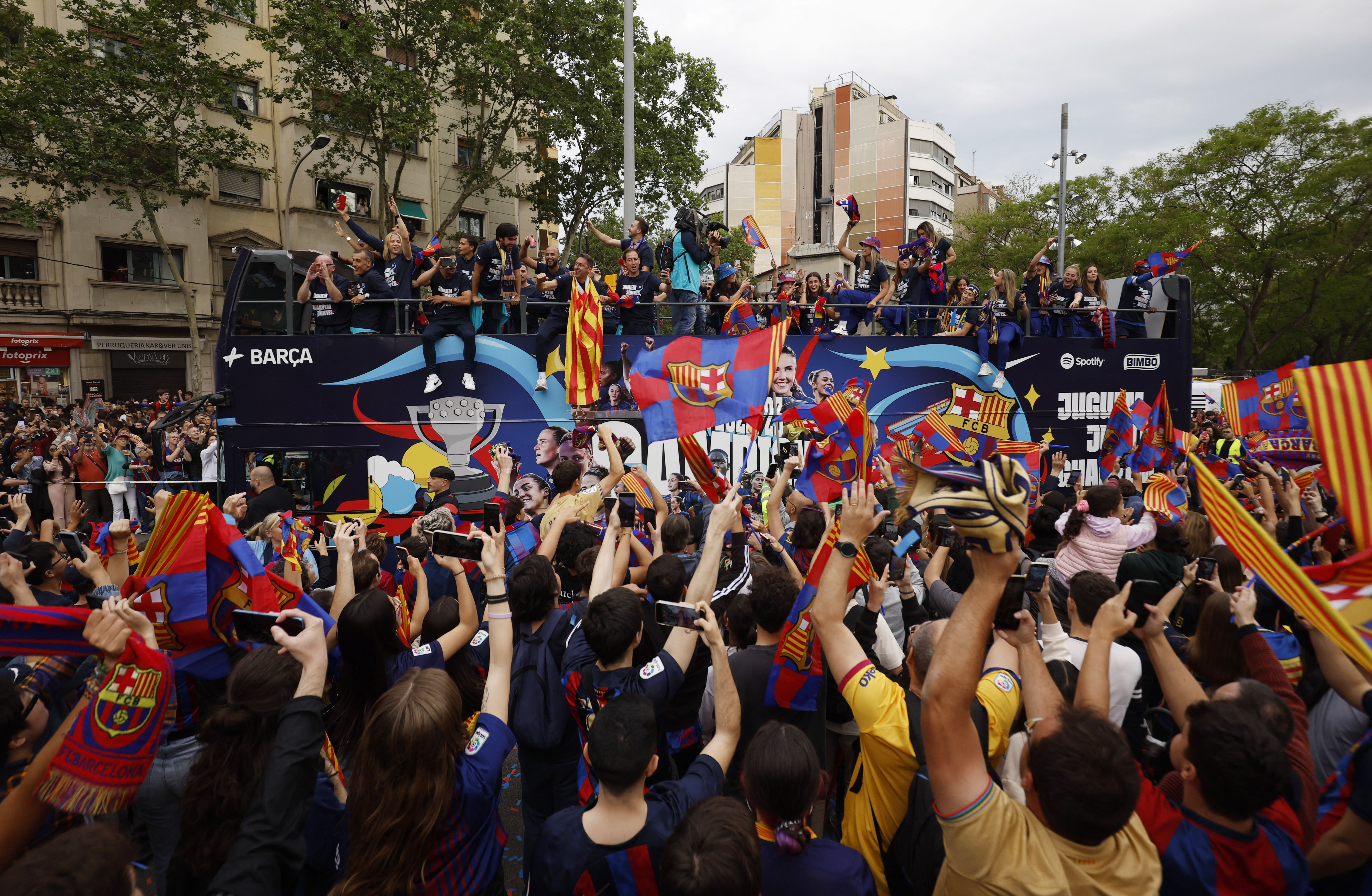 FC Barcelona victory parade after winning LaLiga