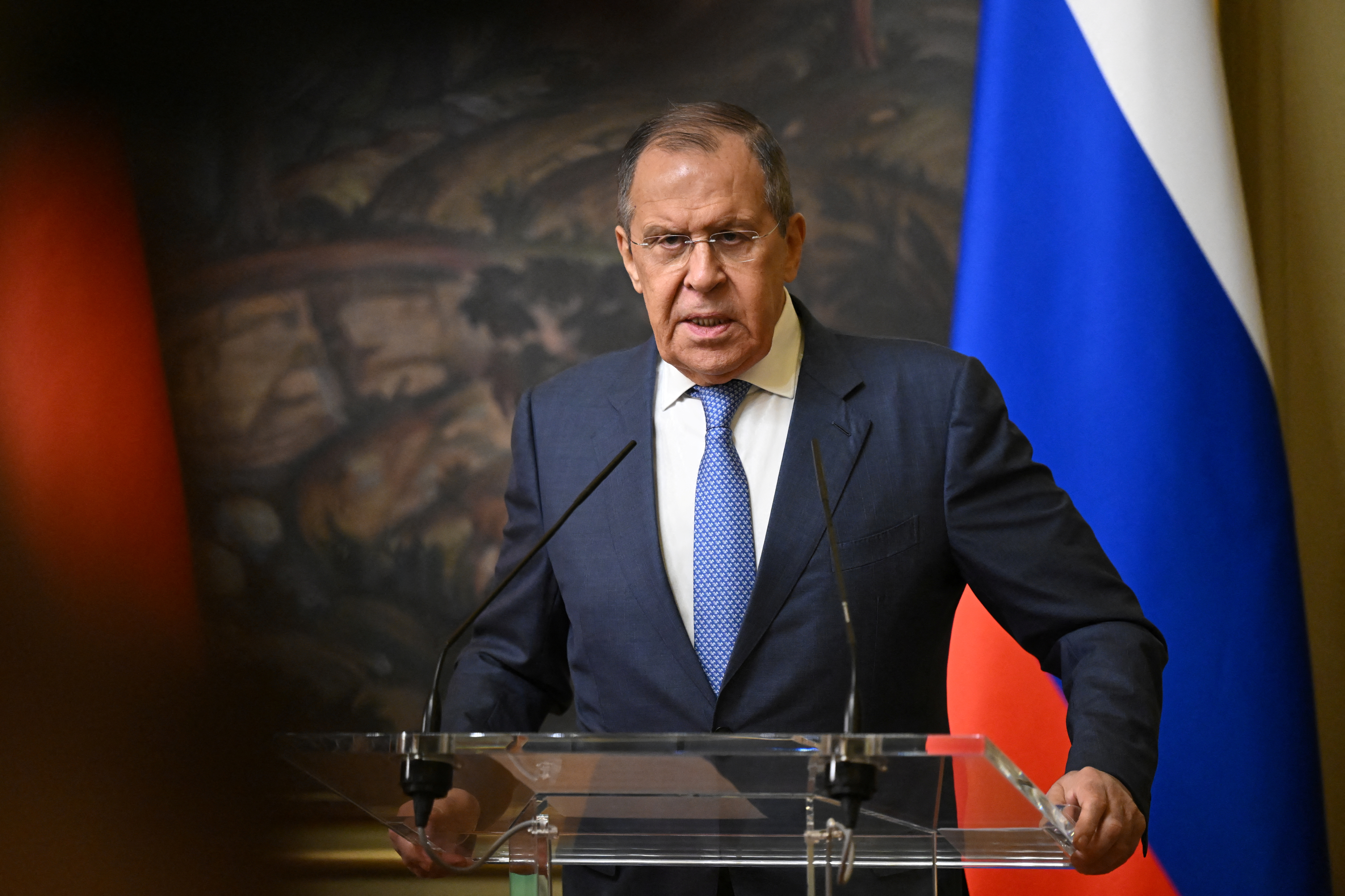 Russian Foreign Minister Sergei Lavrov meets his Belarusian counterpart Sergei Aleinik in Moscow