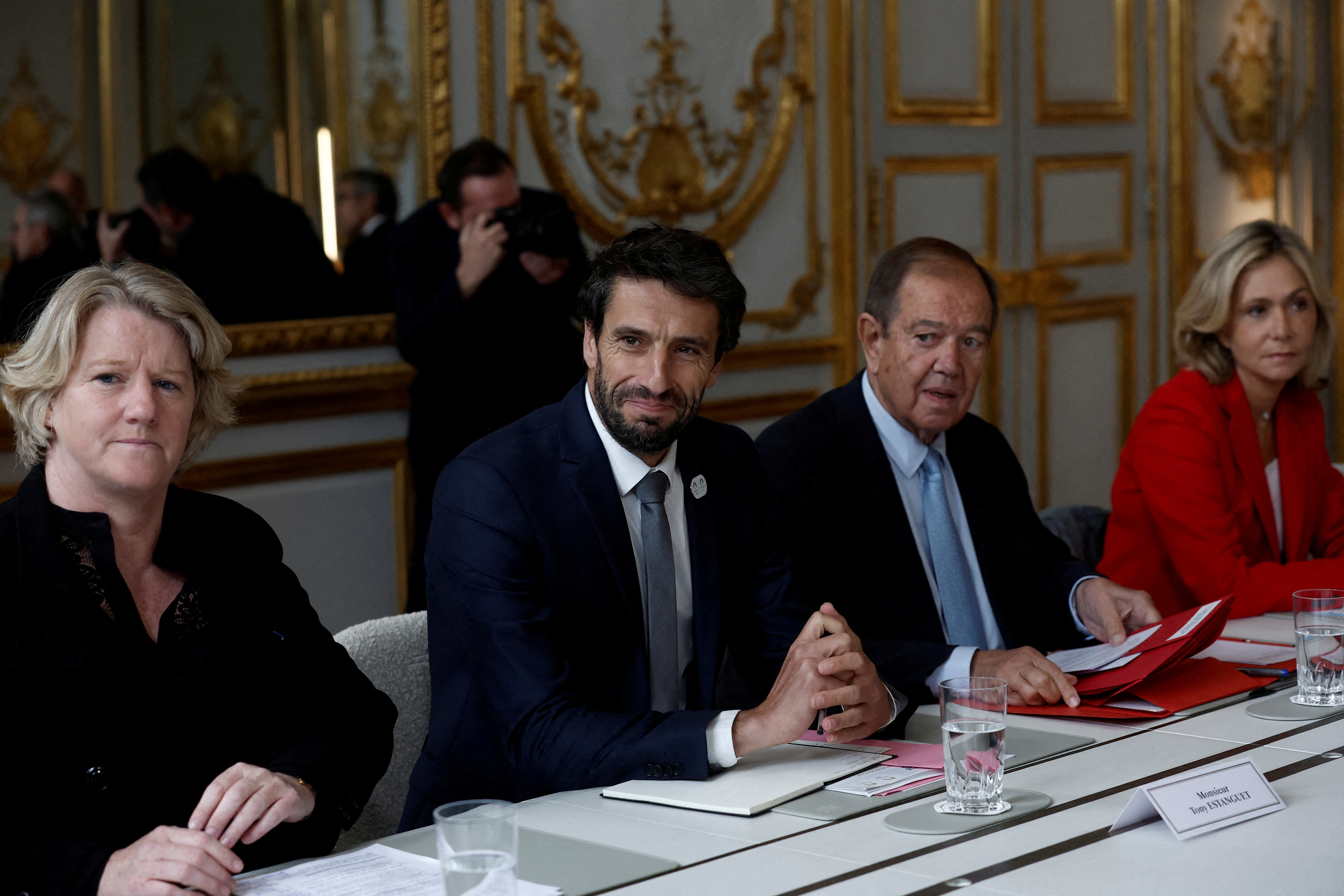FILE PHOTO: French President Macron meets with Olympics and Paralympics Council in Paris