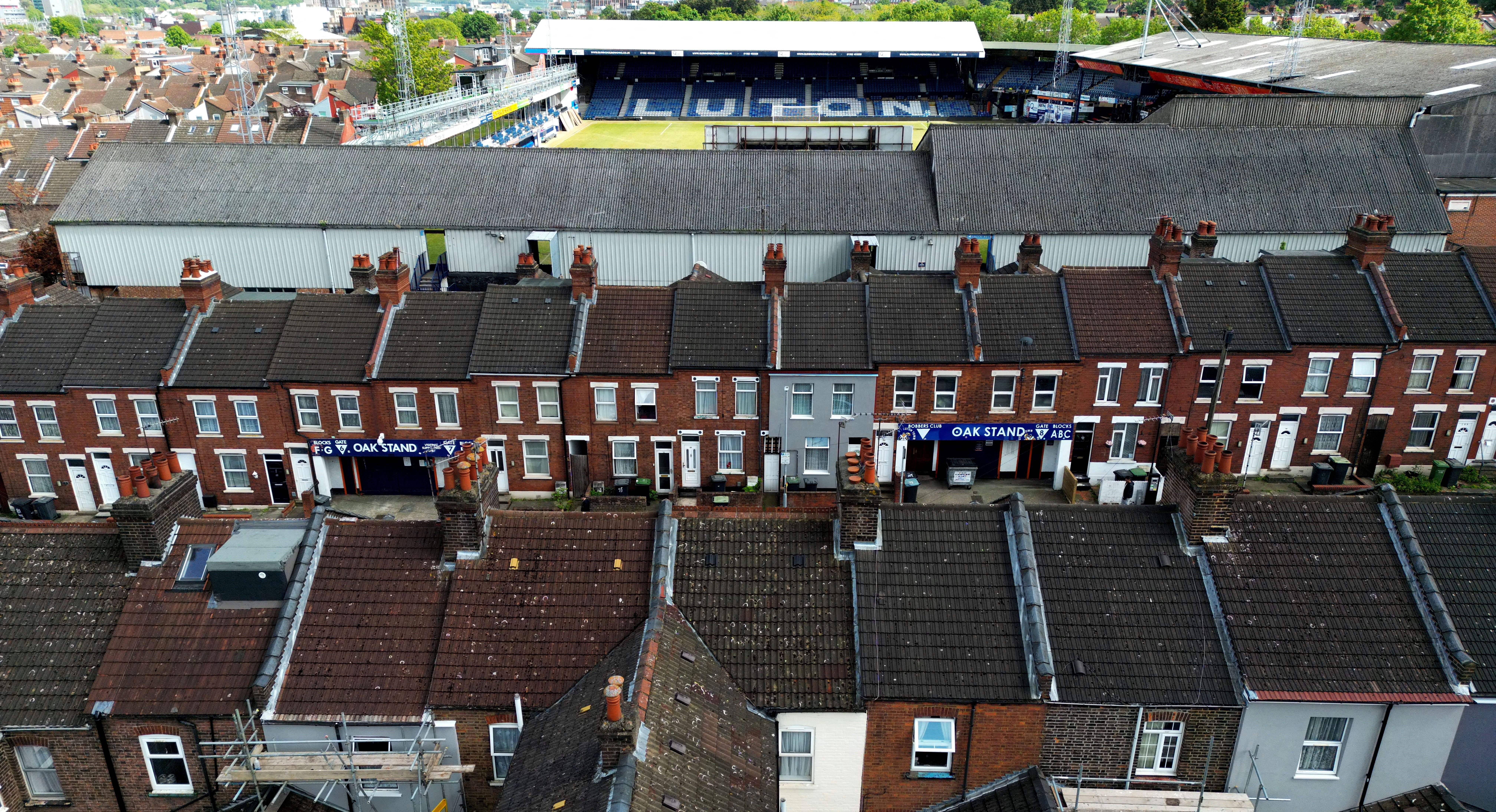 A view of Luton Town's Oak Stand at their Kenilworth Road stadium