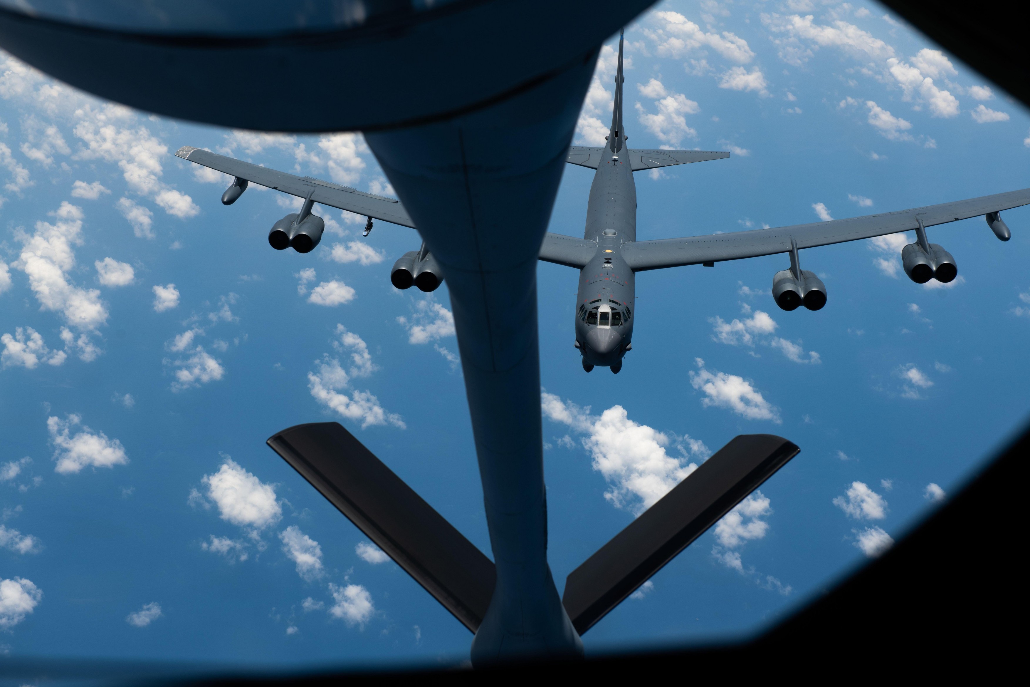 A U.S. Air Force B-52 Stratofortress supports a mission in the Indo-Pacific region, April 16, 2023. The U.S. remains committed to peace and prosperity throughout the Indo-Pacific alongside our Japanese allies, together acting as the cornerstone of regiona