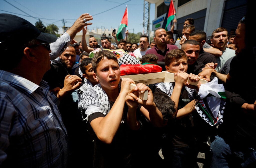 Funeral of Palestinian boy Mohammad al-Tamimi who was shot by Israeli forces, near Ramallah