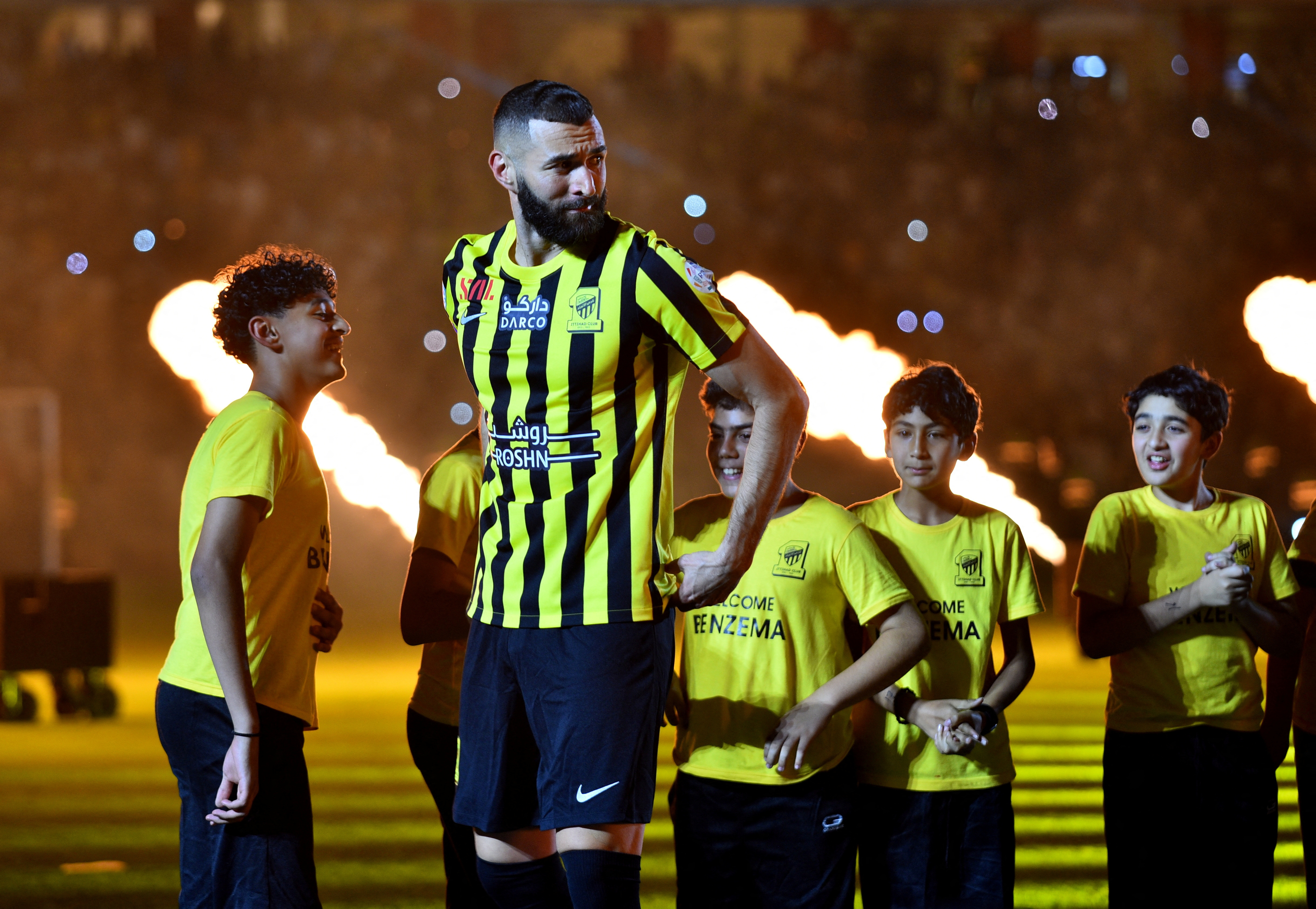 Welcome ceremony for Karim Benzema after joining Al-Ittihad