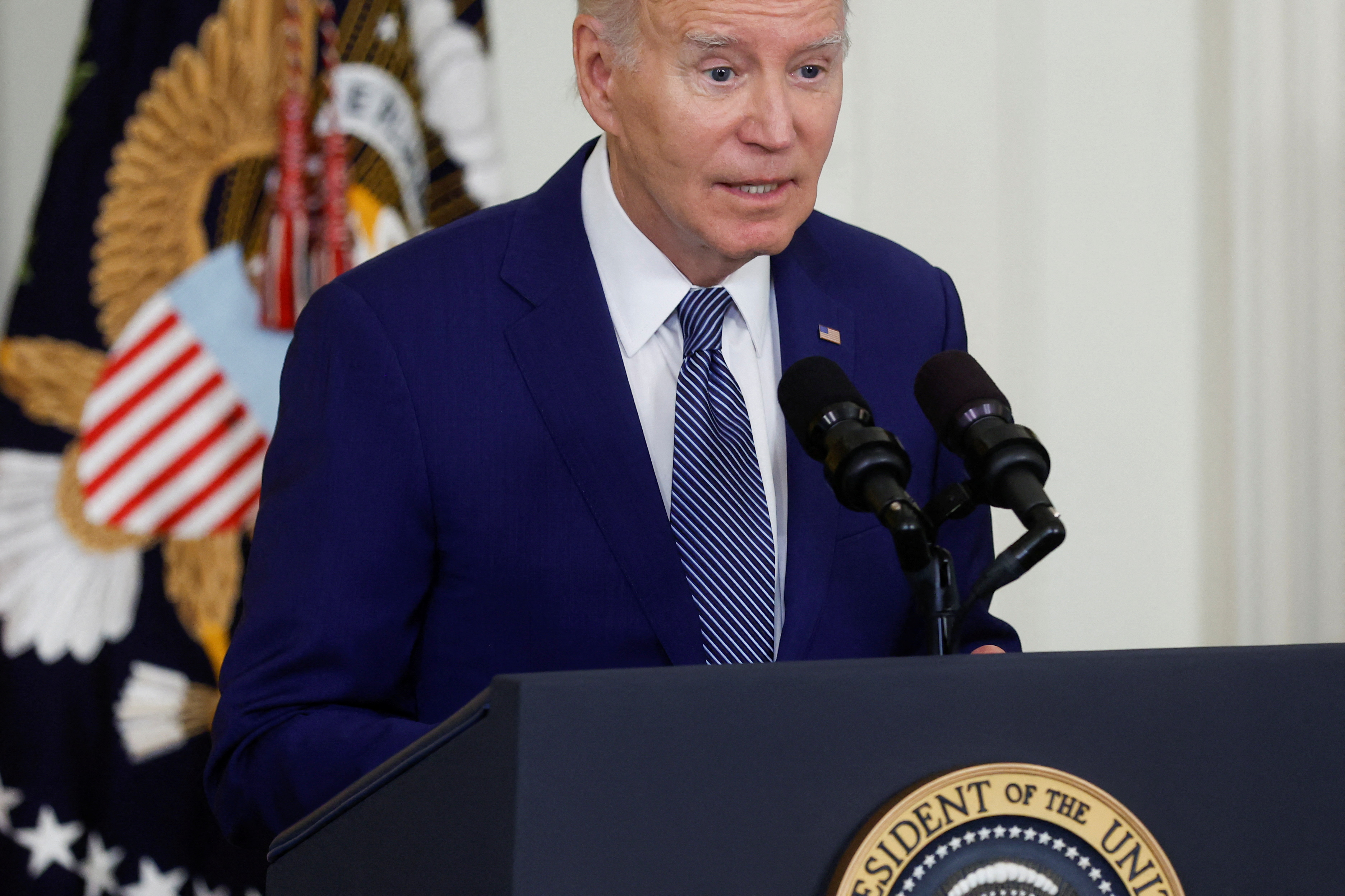 U.S. President Joe Biden announces program for high-speed internet infrastructure deployment, in Washington