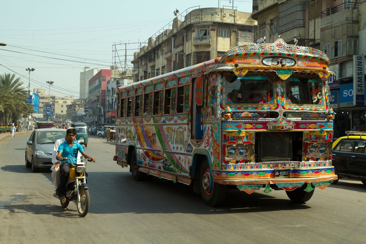 Traffic in Karachi streets Pakistan