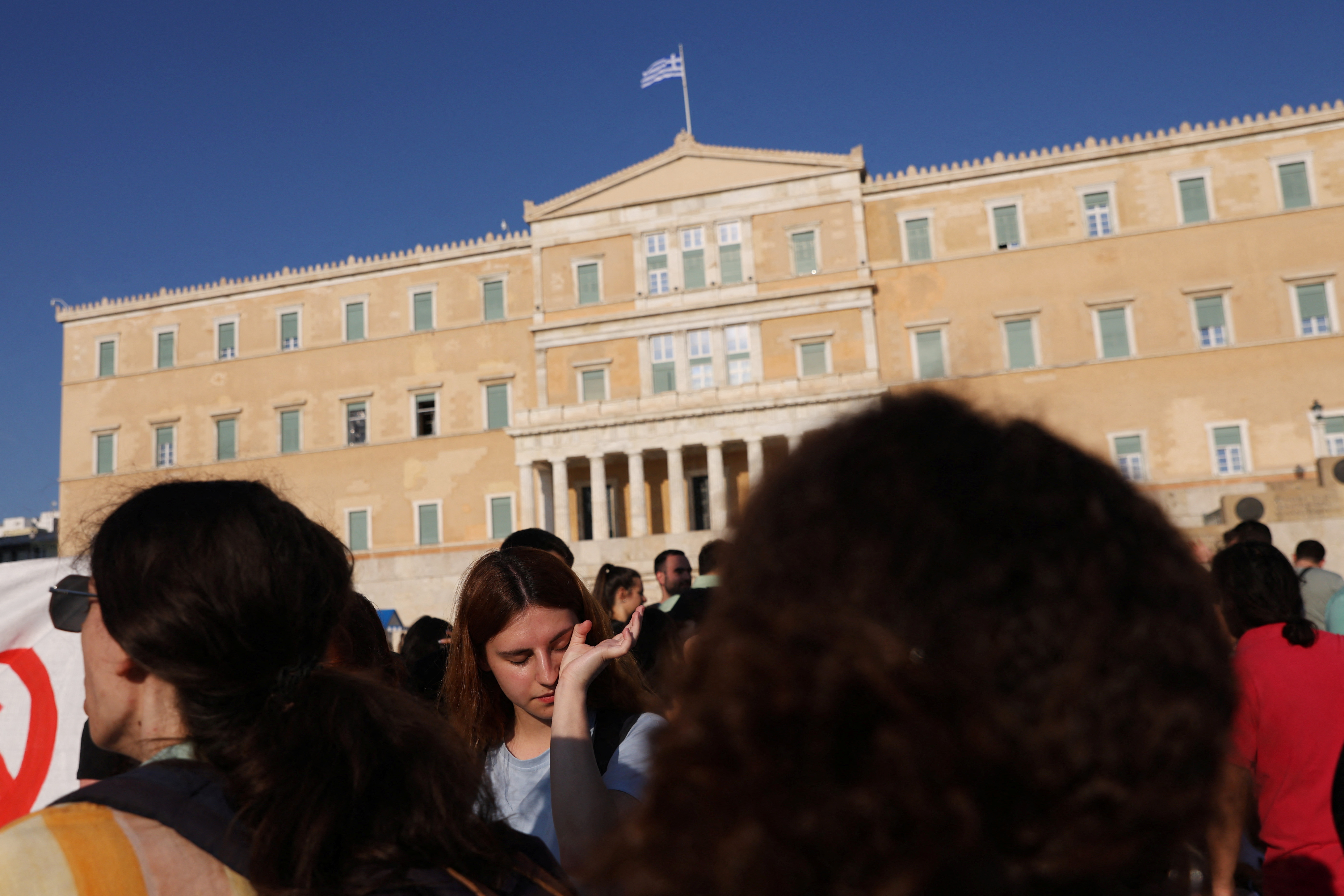 Demonstration in front of Greek parliament following deadly shipwreck, in Athens