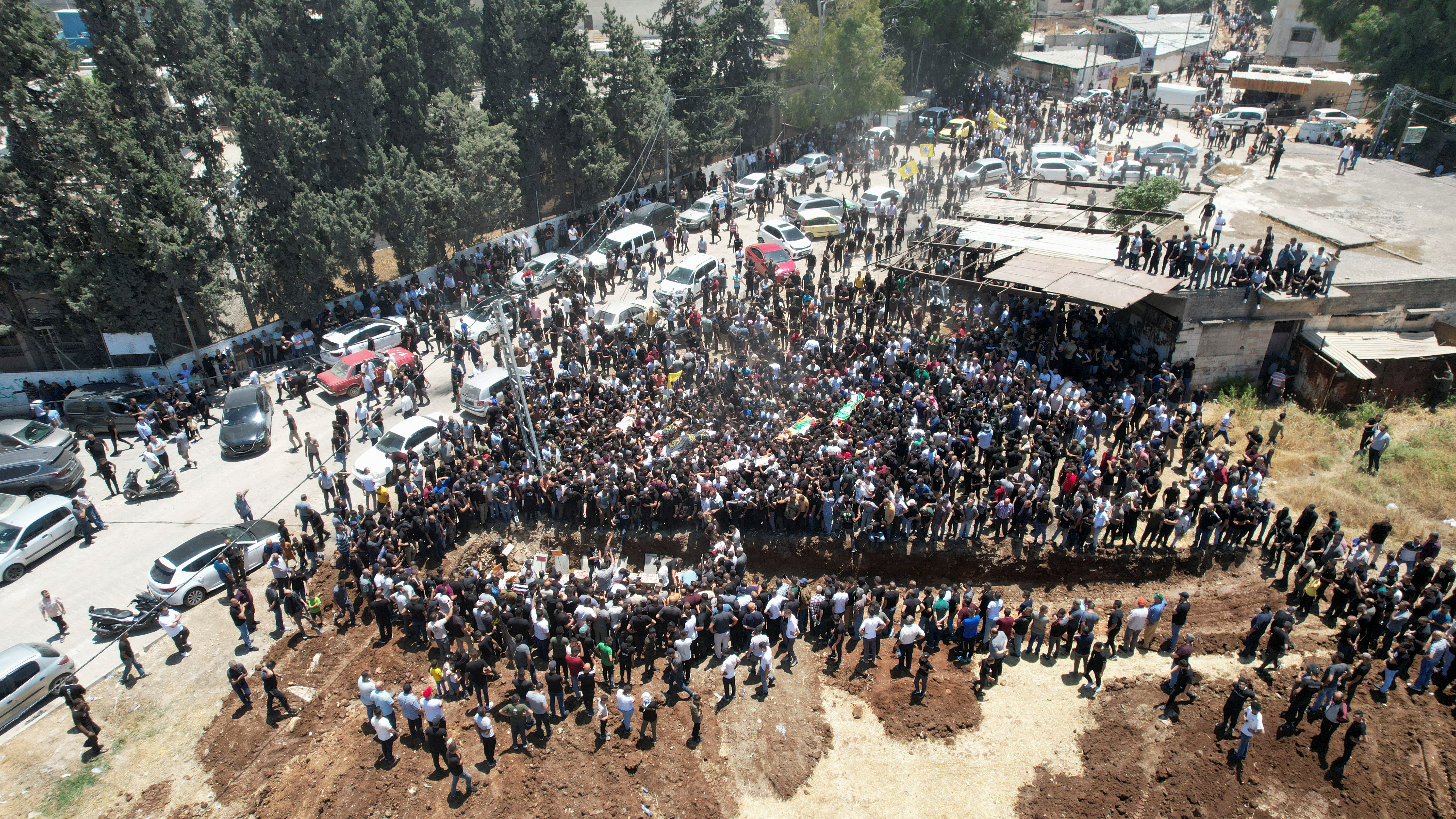 Palestinians hold funeral for those killed during an Israeli military operation, in Jenin