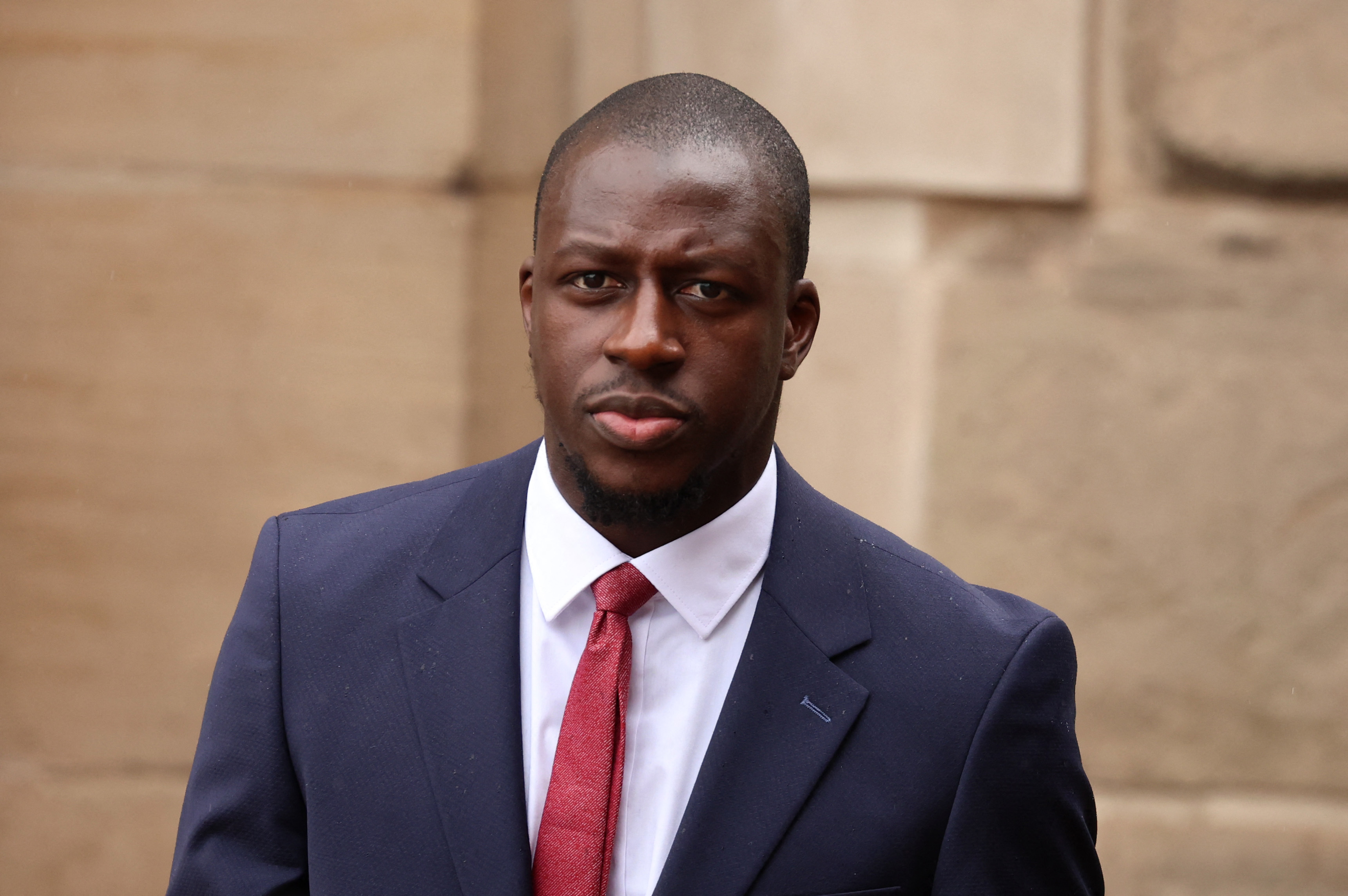 Footballer Benjamin Mendy arrives at Chester Crown Court for his trial following allegations of rape and sexual assault