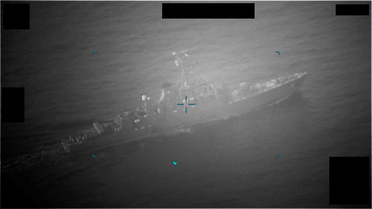 Handout footage shows Iranian vessel's attempt to seize commercial tanker, according to U.S. Navy