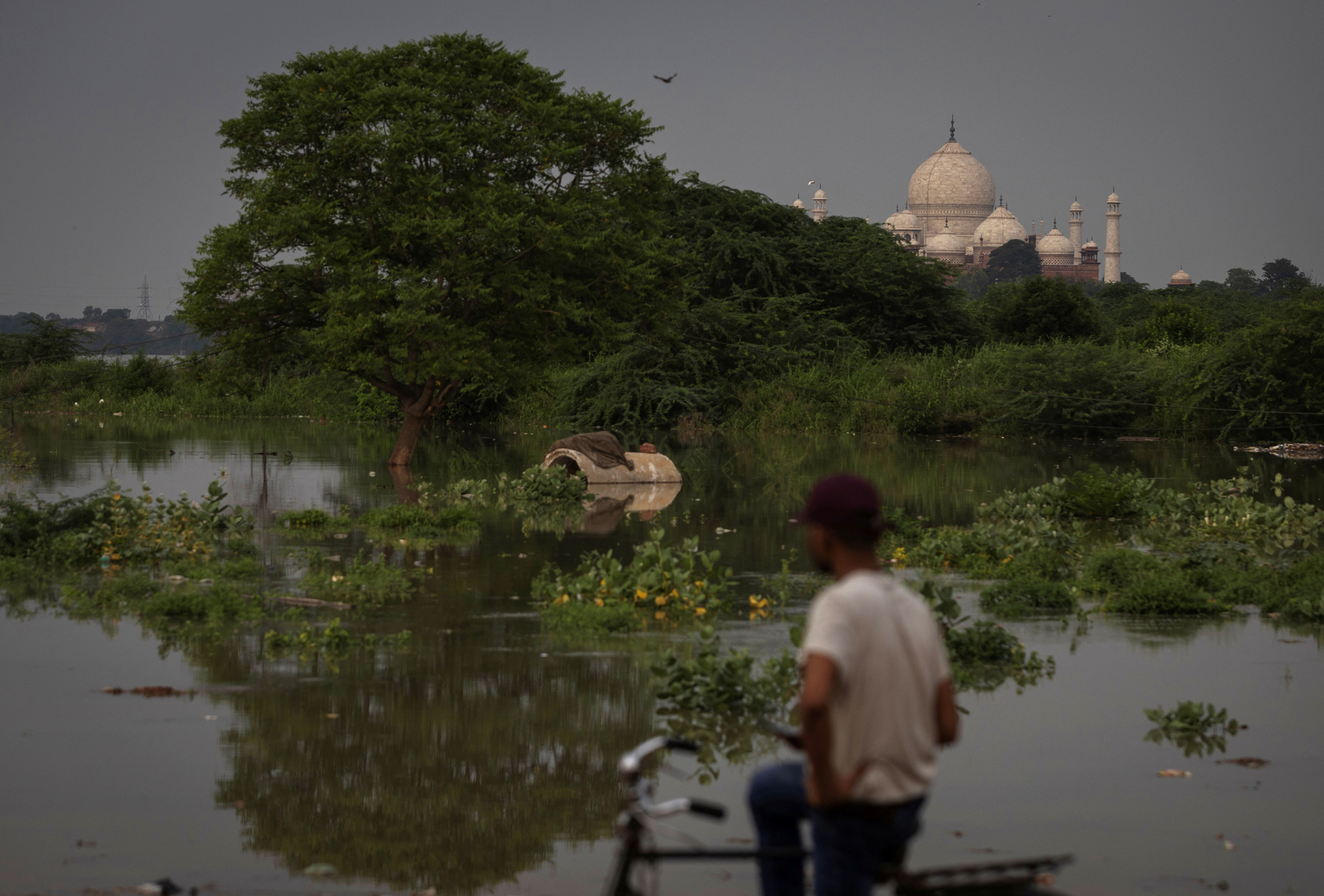 Aftermath of heavy monsoon rains in Agra