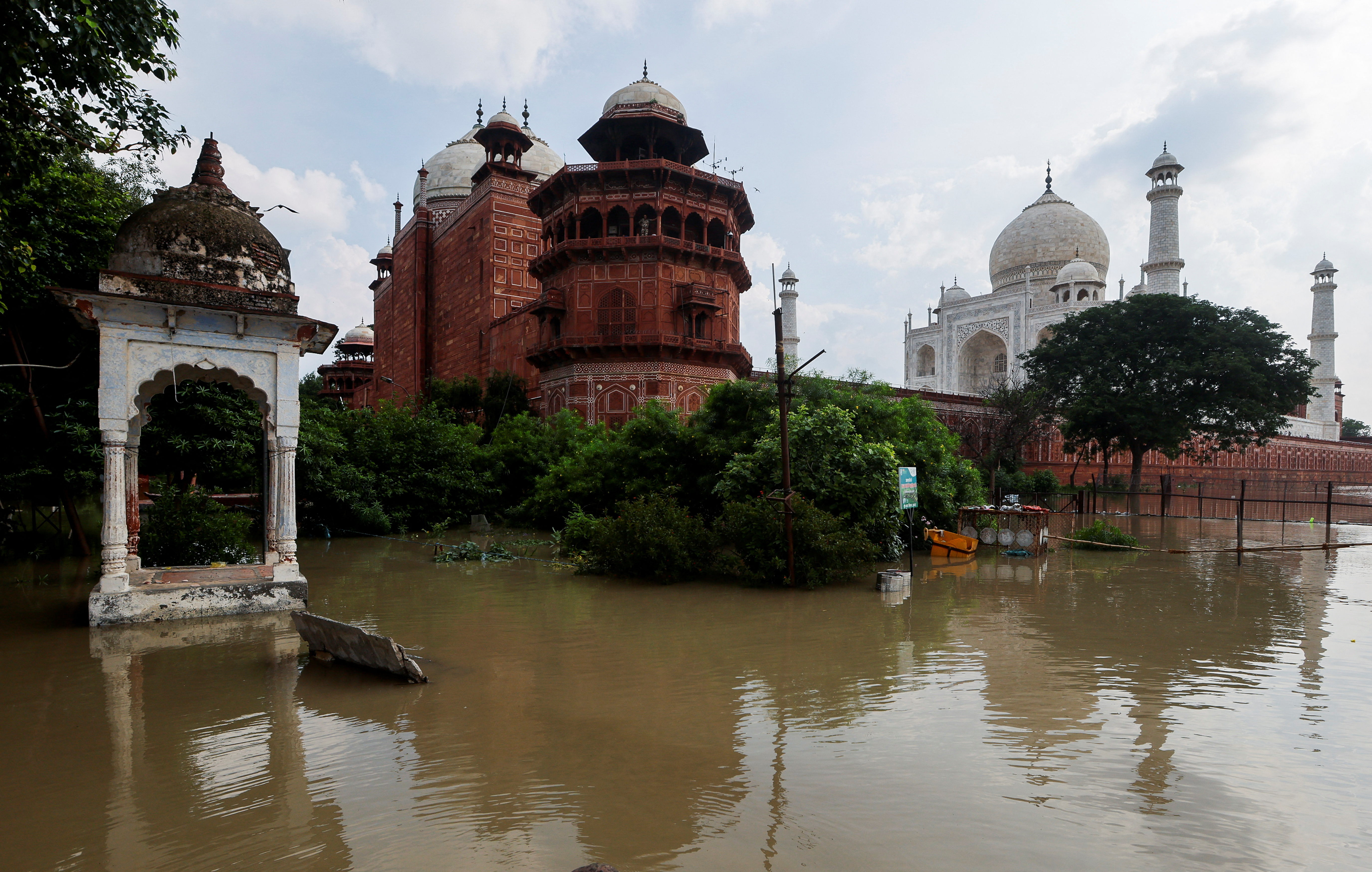 Aftermath of heavy monsoon rains in Agra