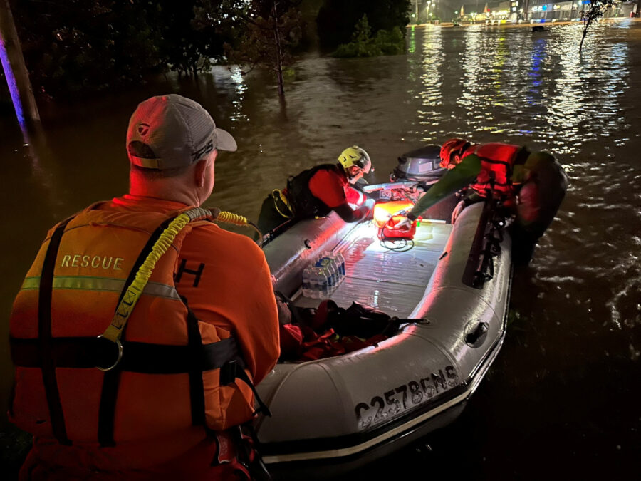 Rescue personnel operates in Bedford