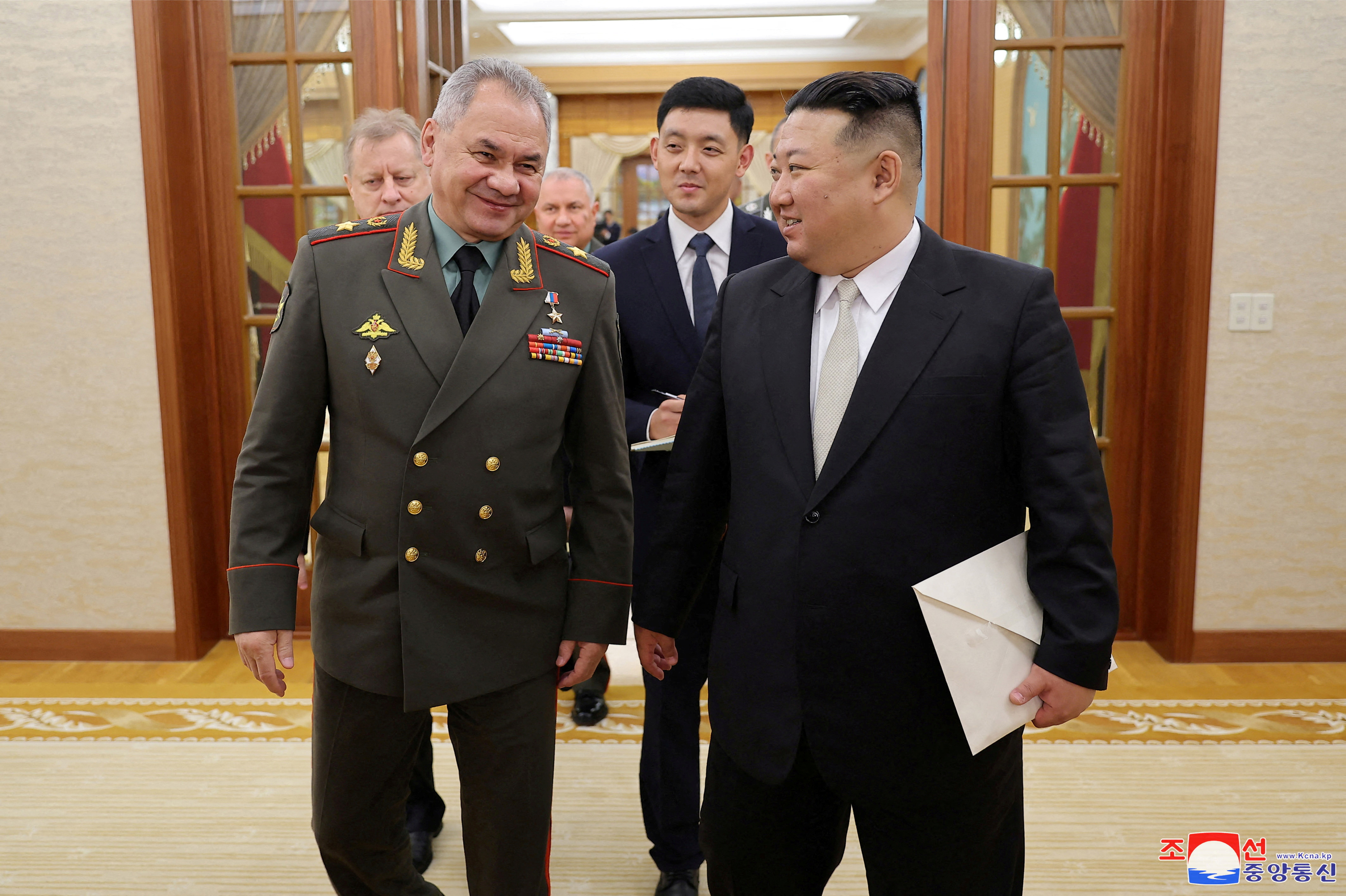 North Korean leader Kim Jong Un meets with Russia's Defense Minister Sergei Shoigu