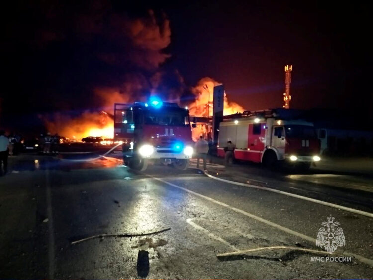 Aftermath of explosion at gas station in Makhachkala
