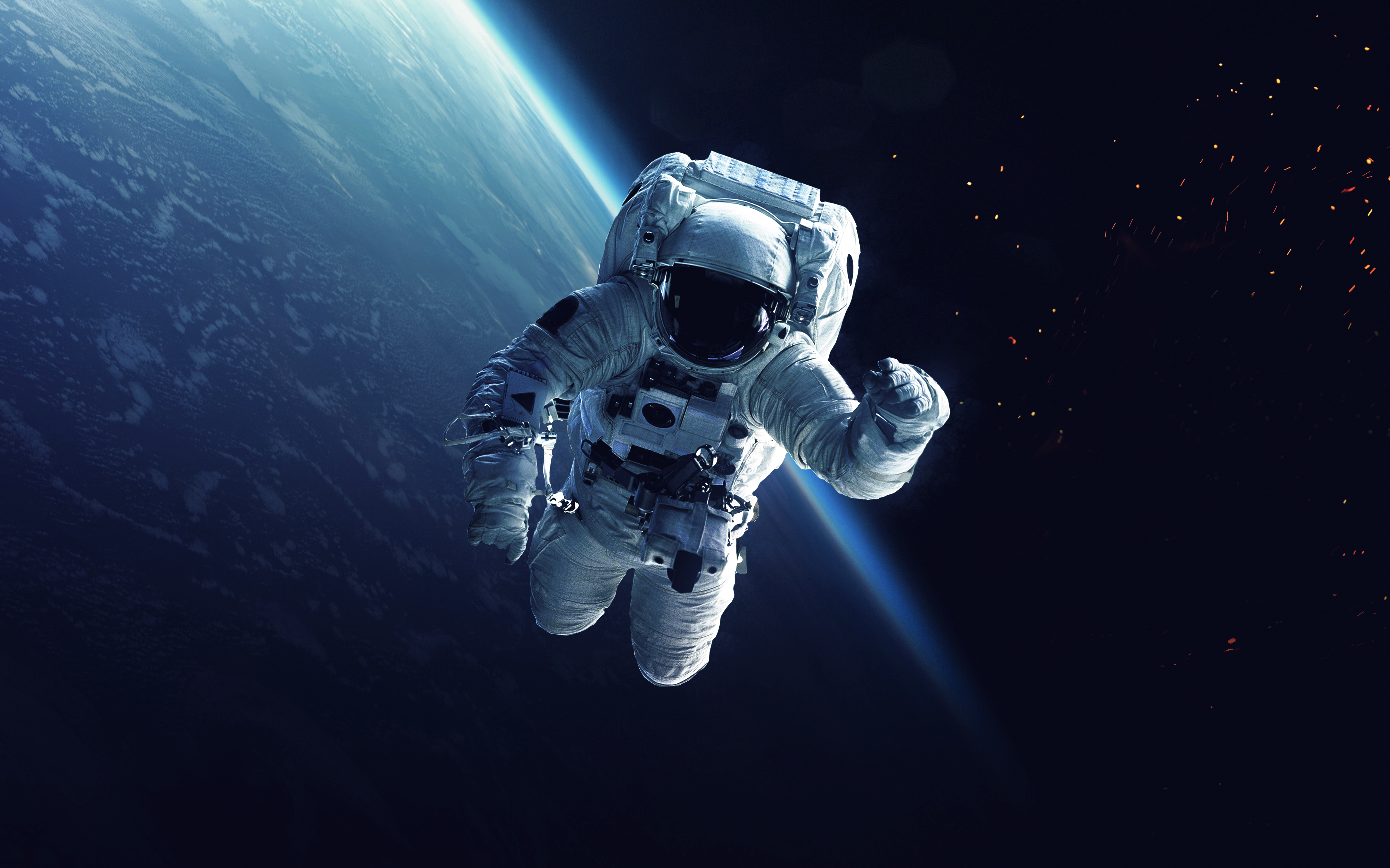 Astronaut,At,Spacewalk.,Cosmic,Art,,Science,Fiction,Wallpaper.,Beauty,Of