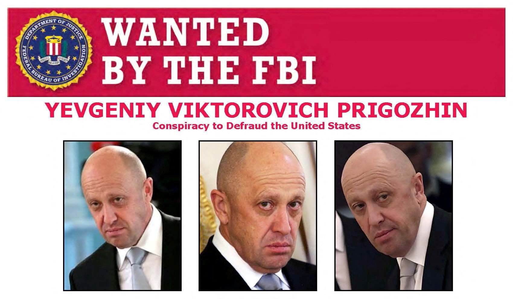 FILE PHOTO: FBI wanted poster of Yevgeniy Prigozhin
