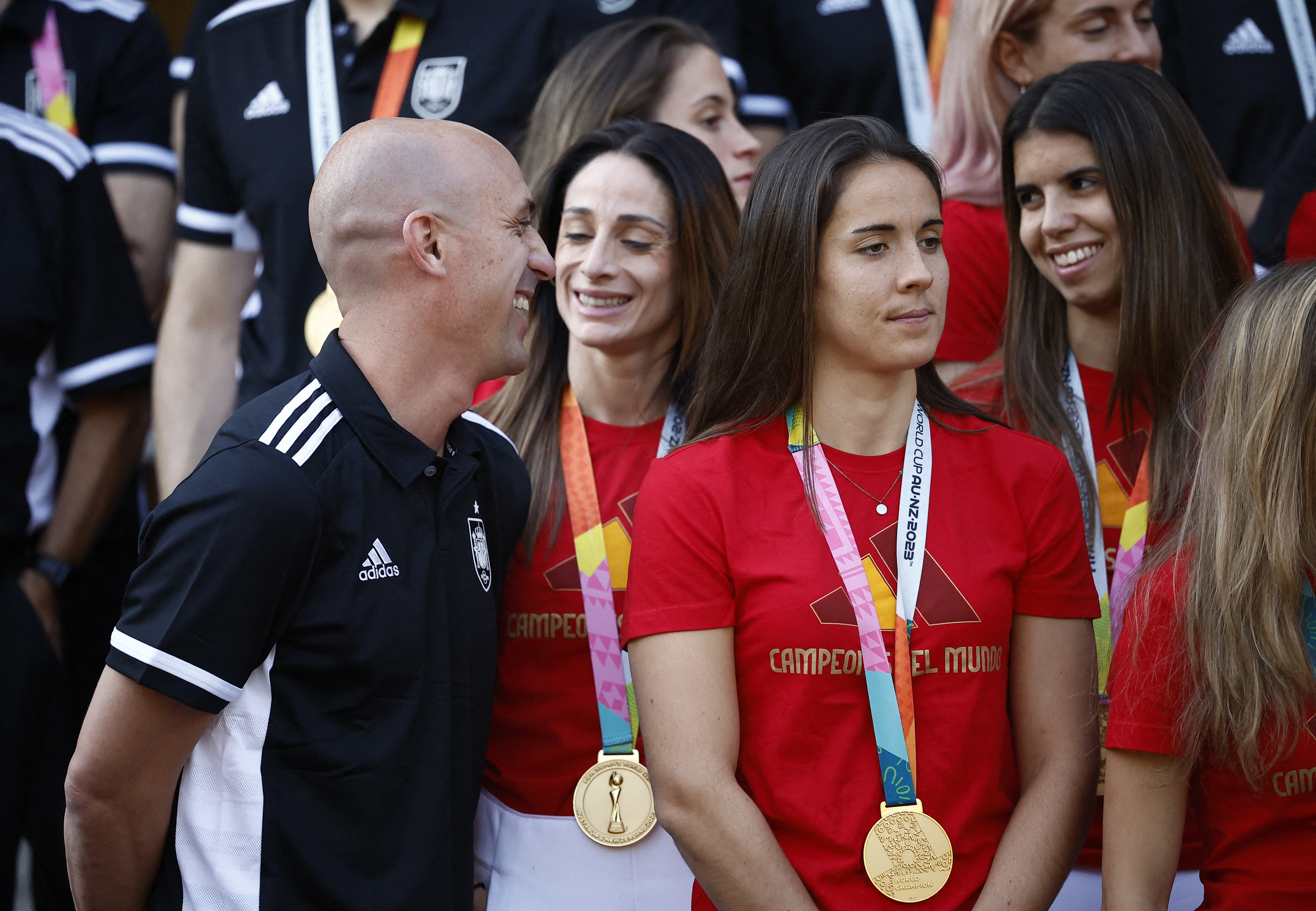FIFA Women's World Cup Australia and New Zealand 2023 - Spain's Prime Minister Pedro Sanchez receive the World Cup champions