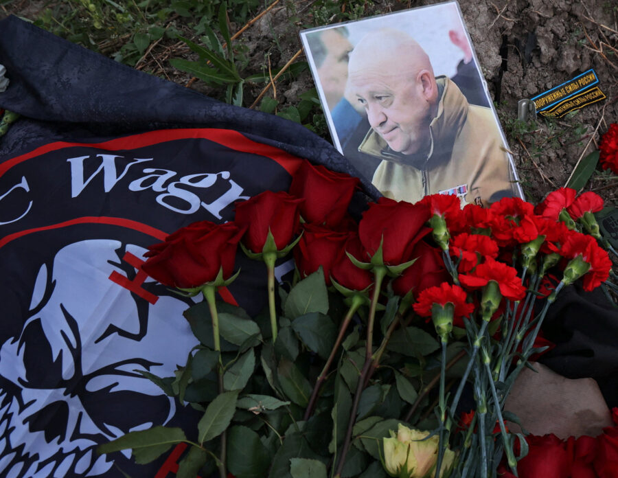 Floral tributes in St.Petersburg for Wagner's Prigozhin believed killed in plane crash
