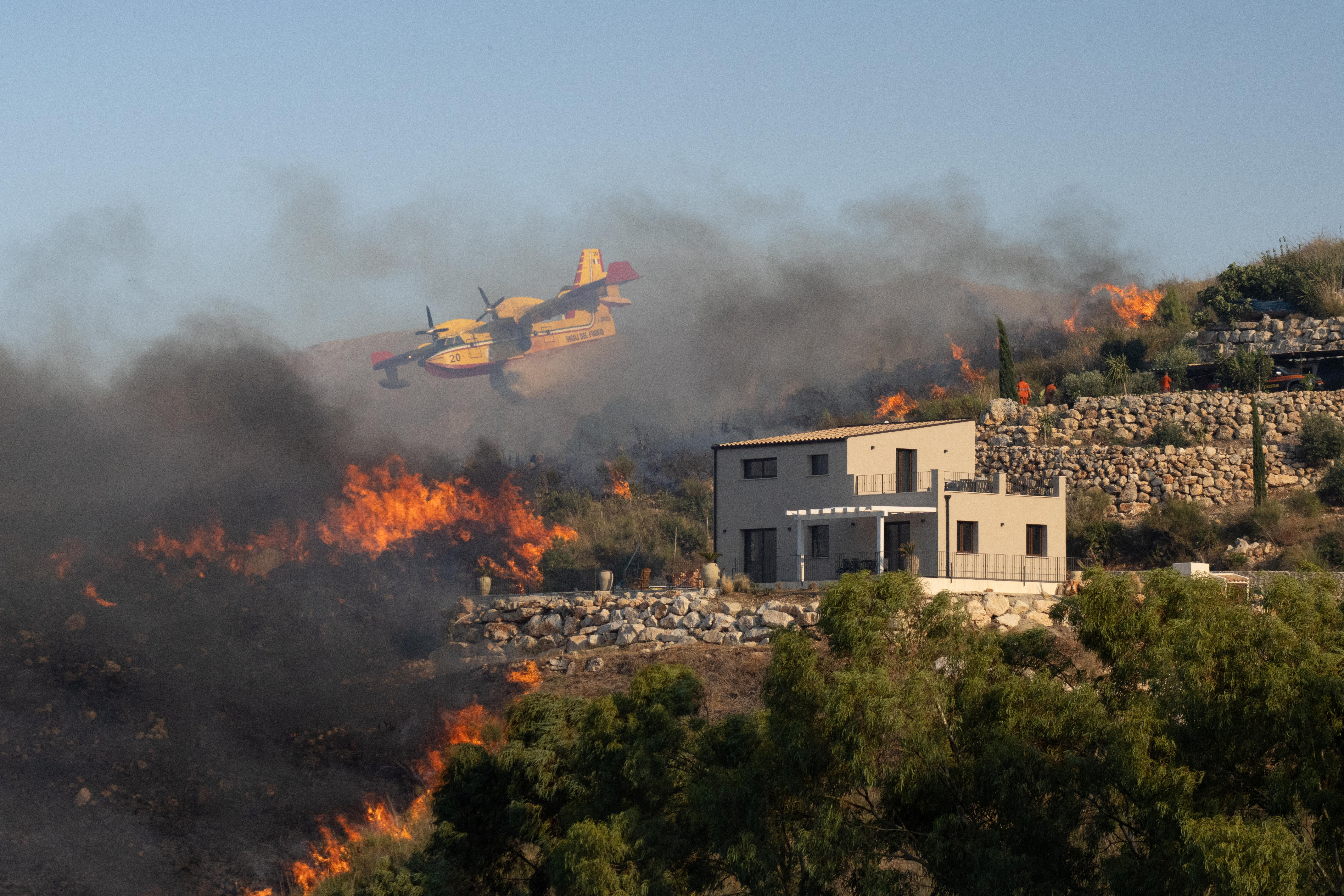 Wildfires in Trapani Sicily