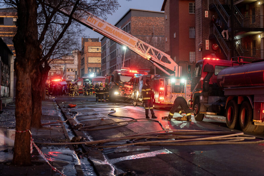 Aftermath of fire accident in Johannesburg