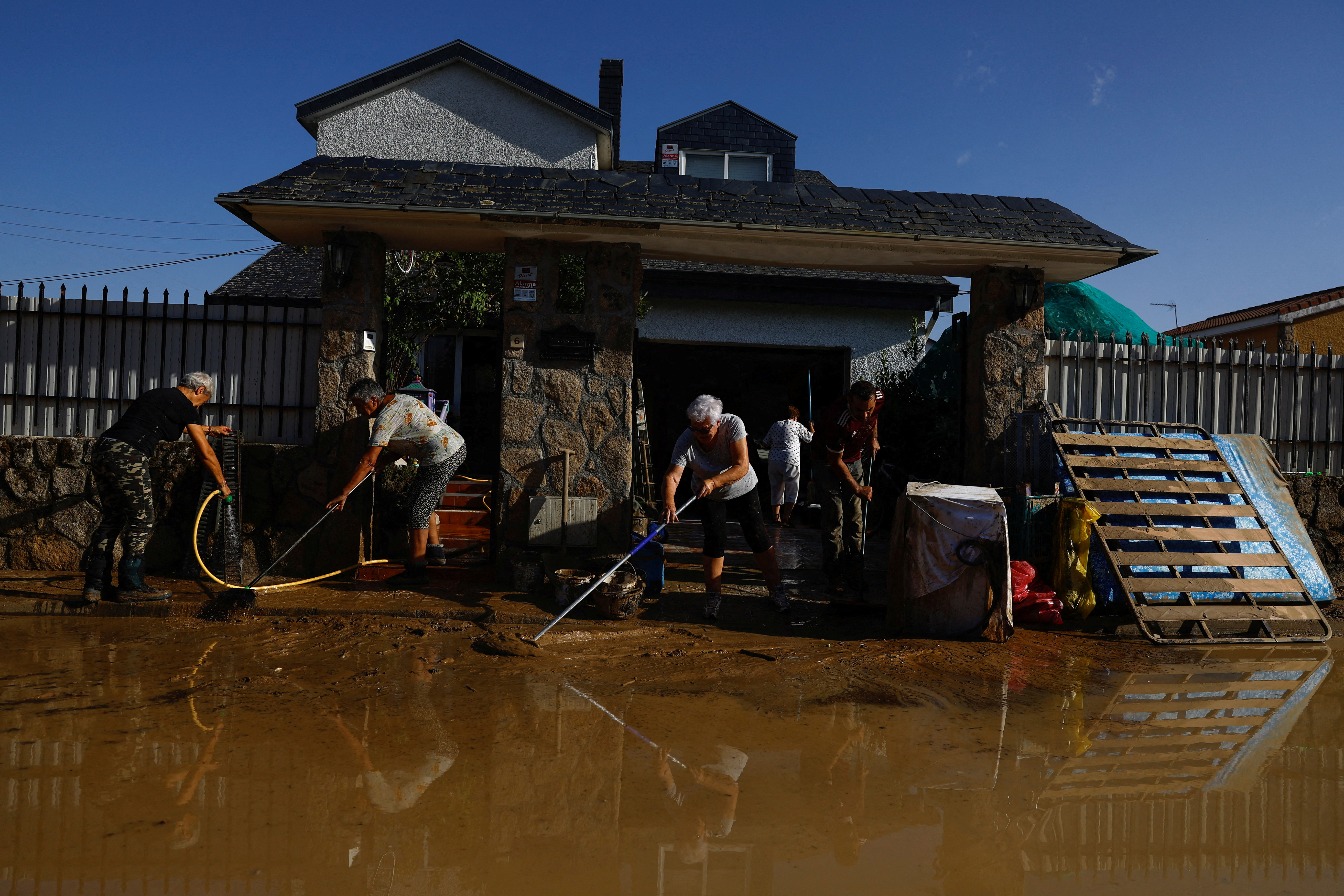 Aftermath of heavy rain in central Spain