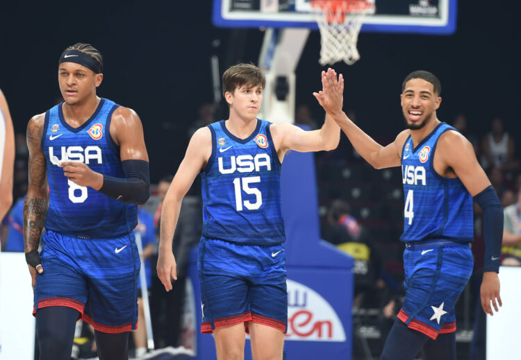 ITALY vs USA AUSTIN REAVES and TYRESE HALIBURTON, basketball players of USA, at the FIBA World Cup match against Italy,