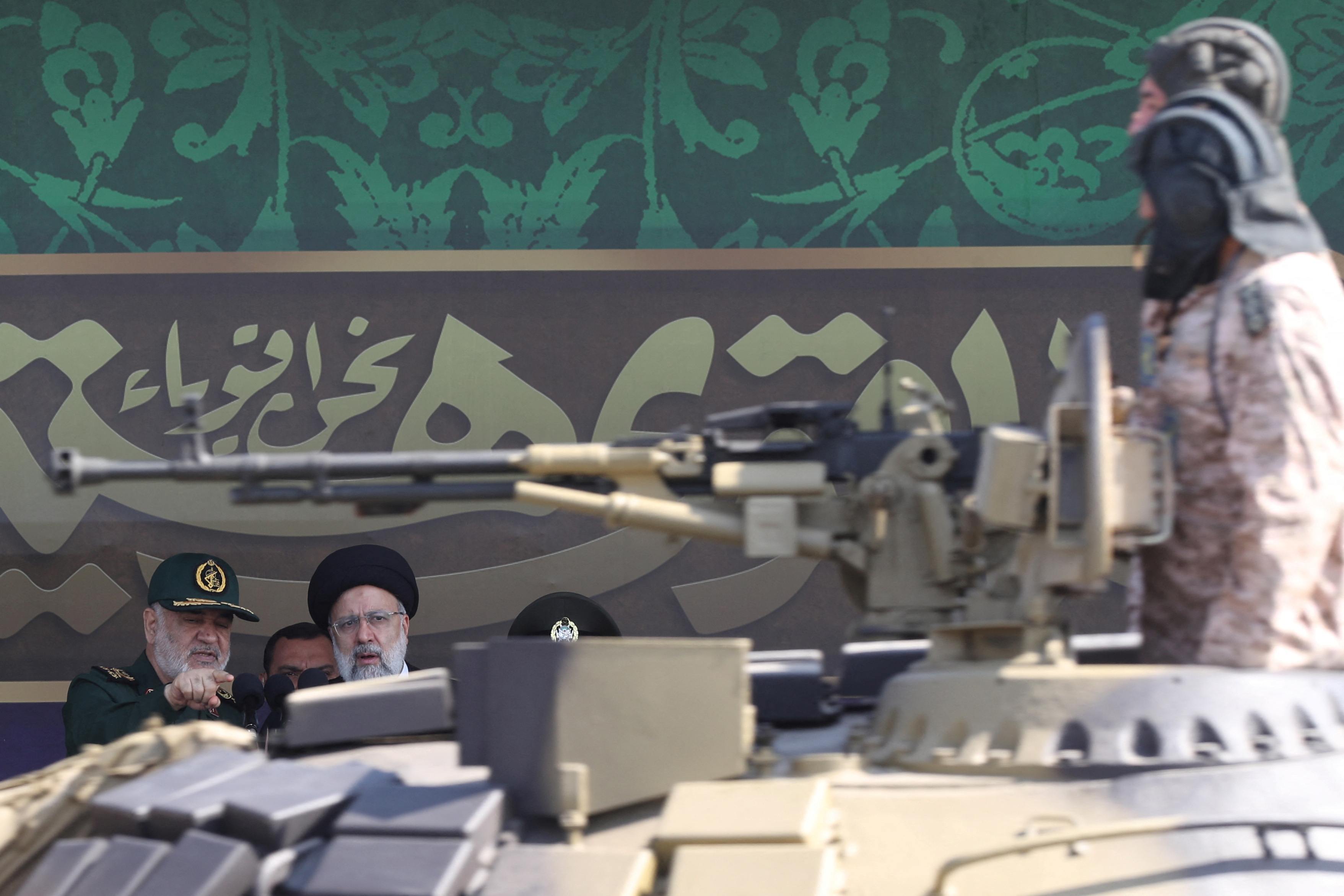 Iranian President Ebrahim Raisi during the annual military parade in Tehran
