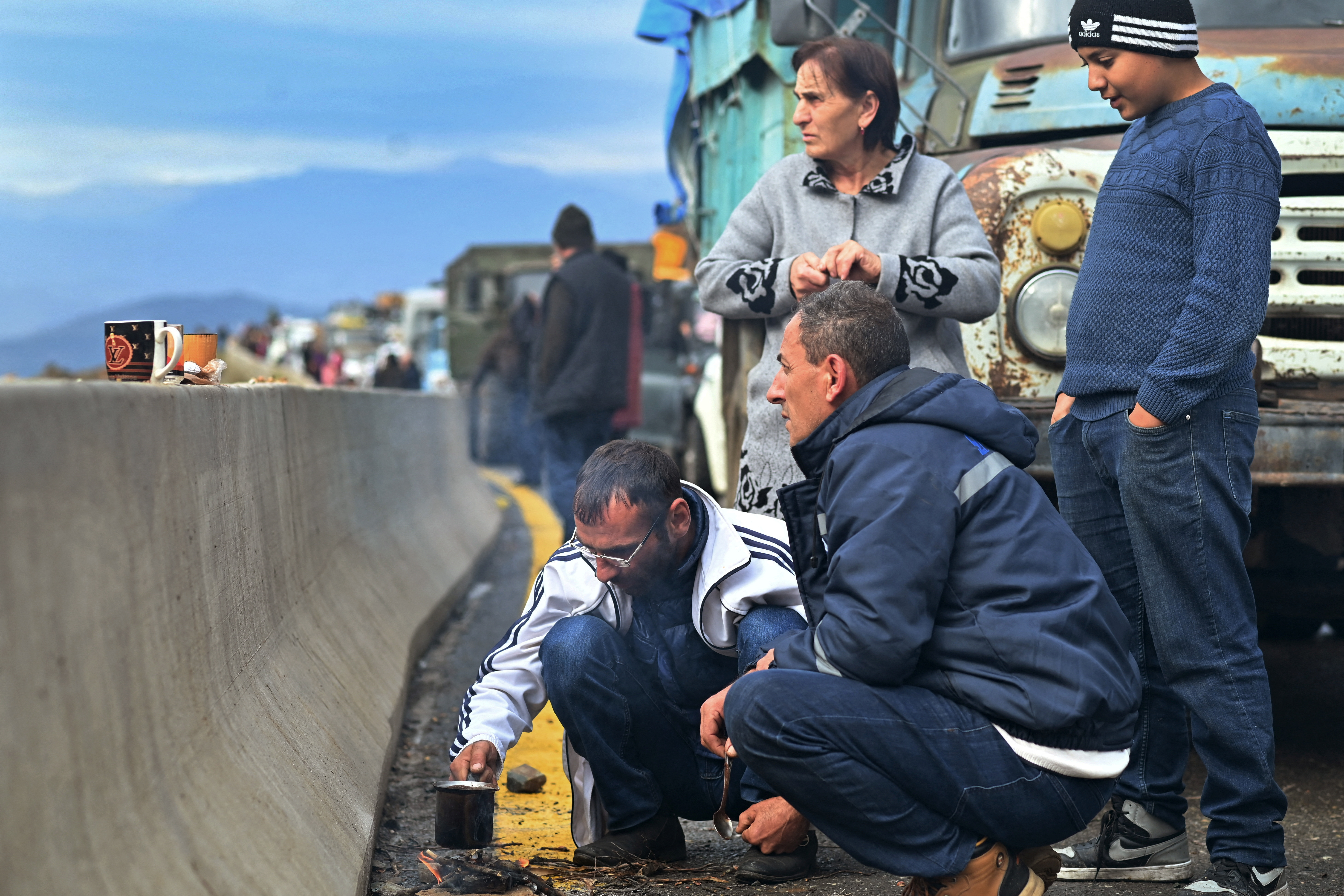 A picture and its story: Fleeing from Nagorno-Karabakh on the mountain road west