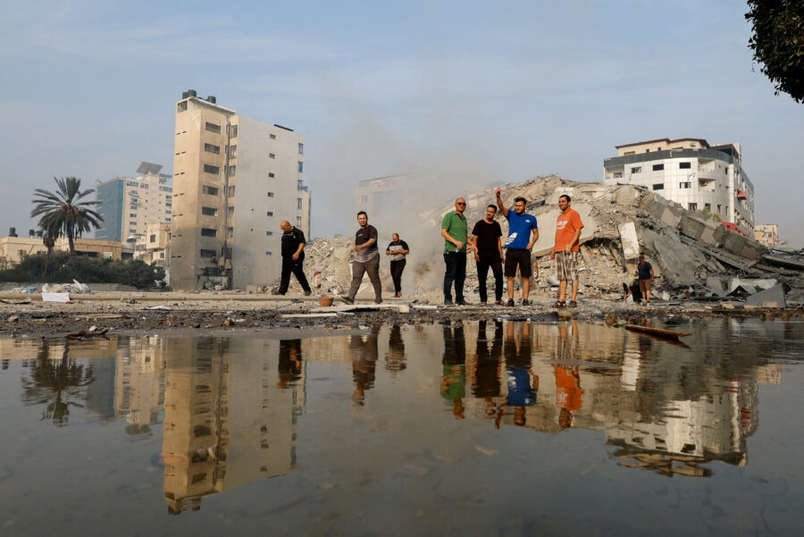 Aftermath of Israeli strikes in Gaza City