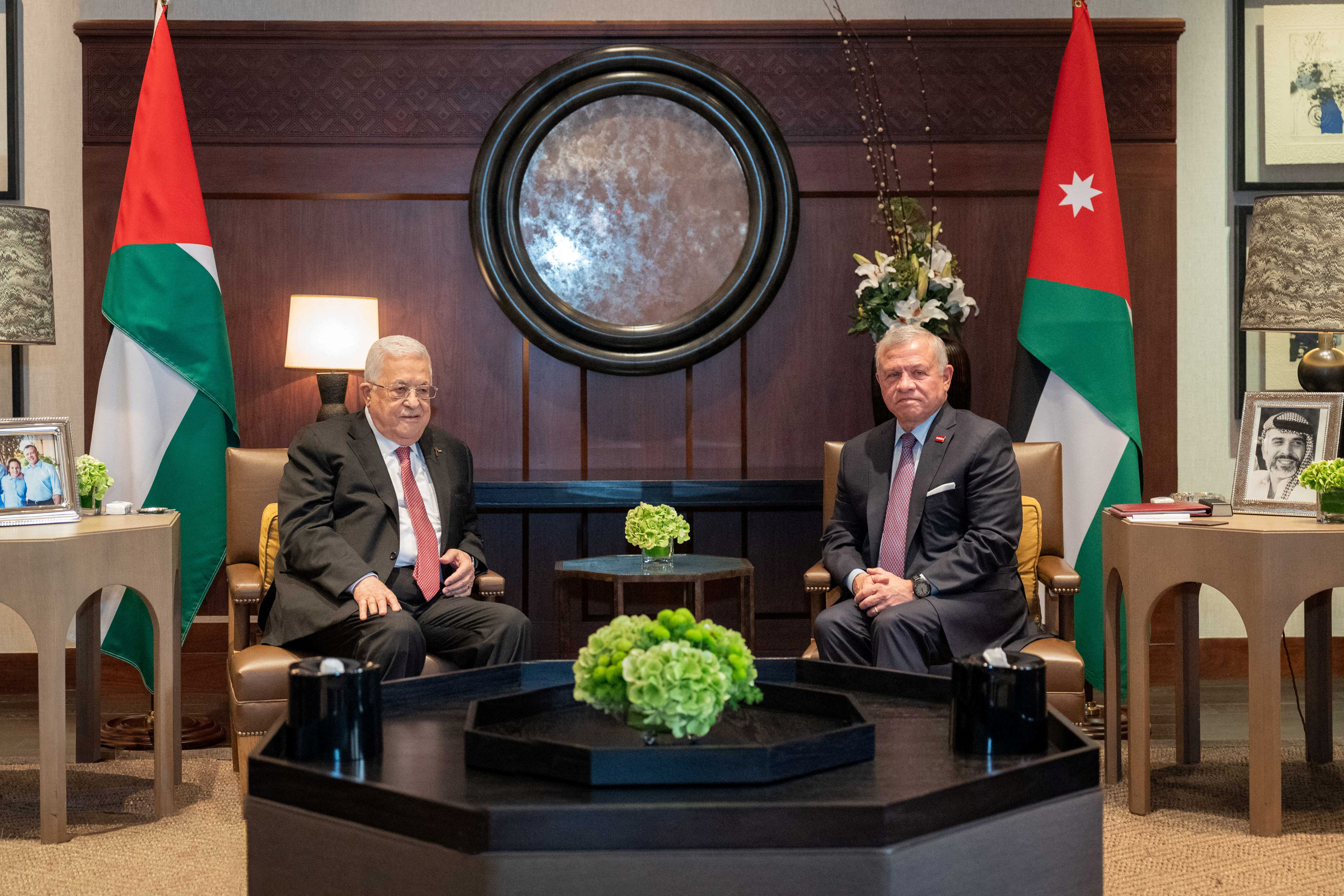 Jordan's King Abdullah II meets with Palestinian President Mahmoud Abbas in Amman