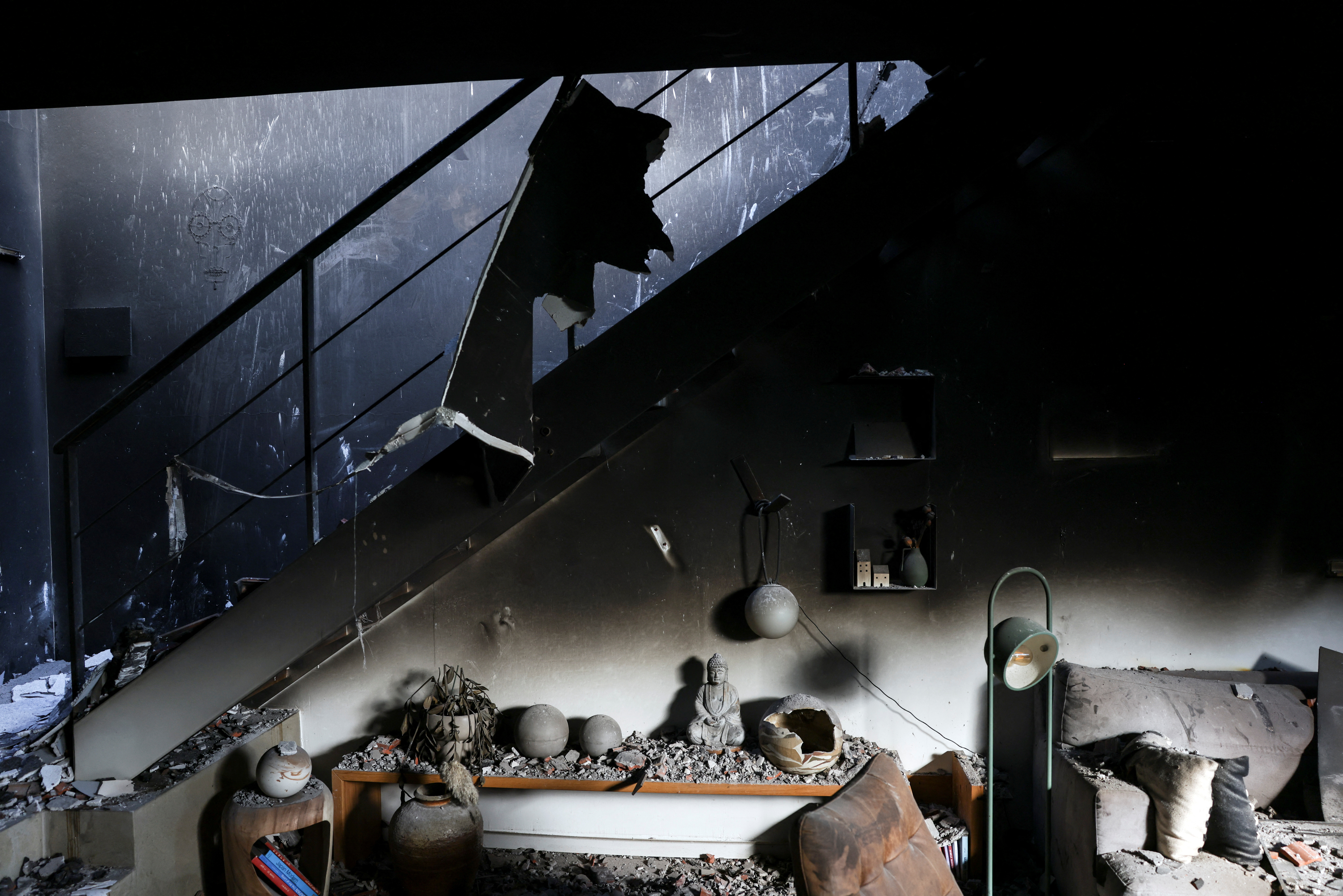 Aftermath of a deadly infiltration by Hamas gunmen in Kibbutz Beeri