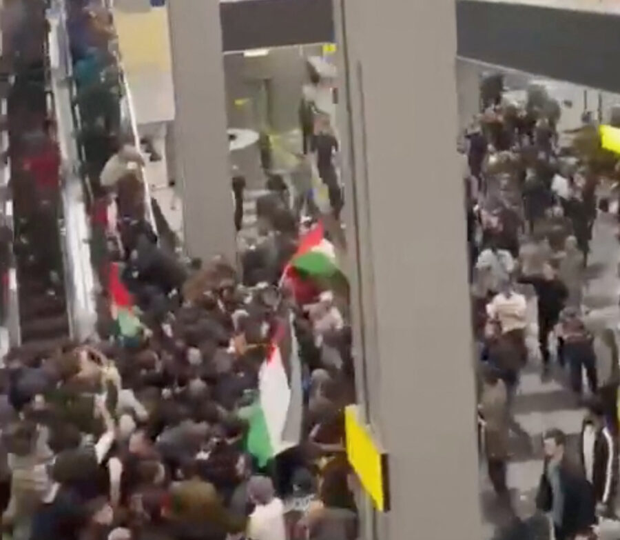 Pro-Palestinian protesters storm an airport building, in Makhachkala