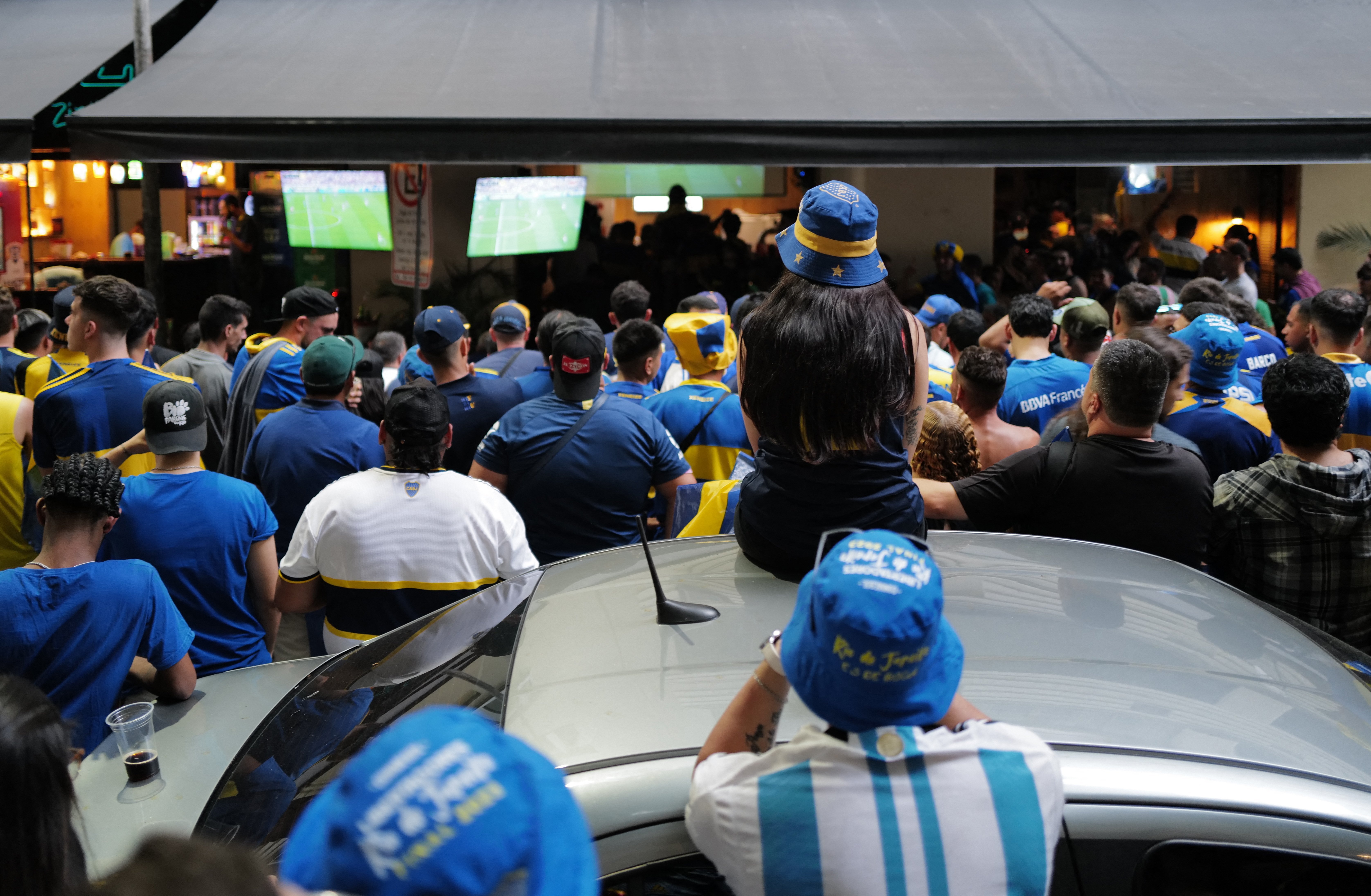 Copa Libertadores - Final - Fans gather to watch Boca Juniors v Fluminense