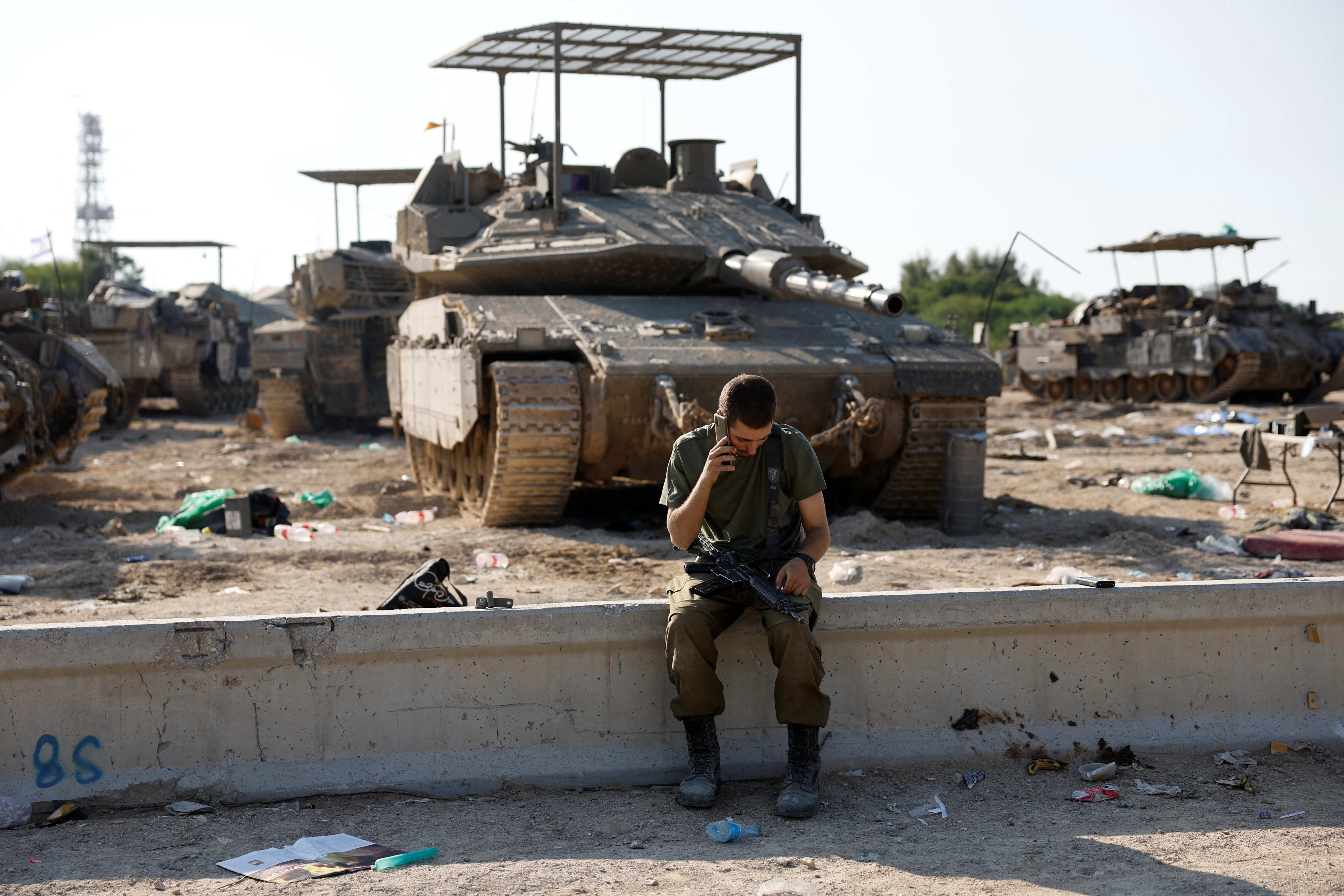 Israeli military in Southern Israel
