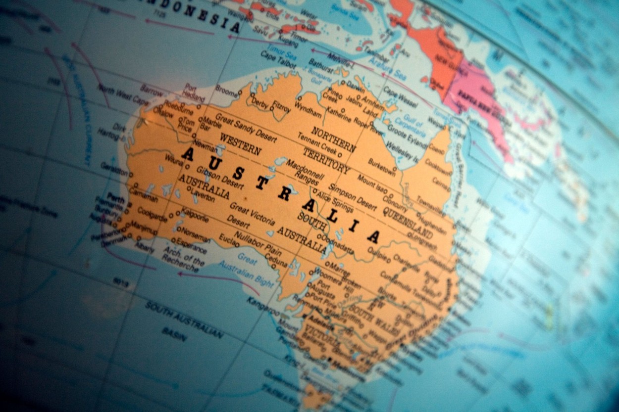 Australia Australasia globe map