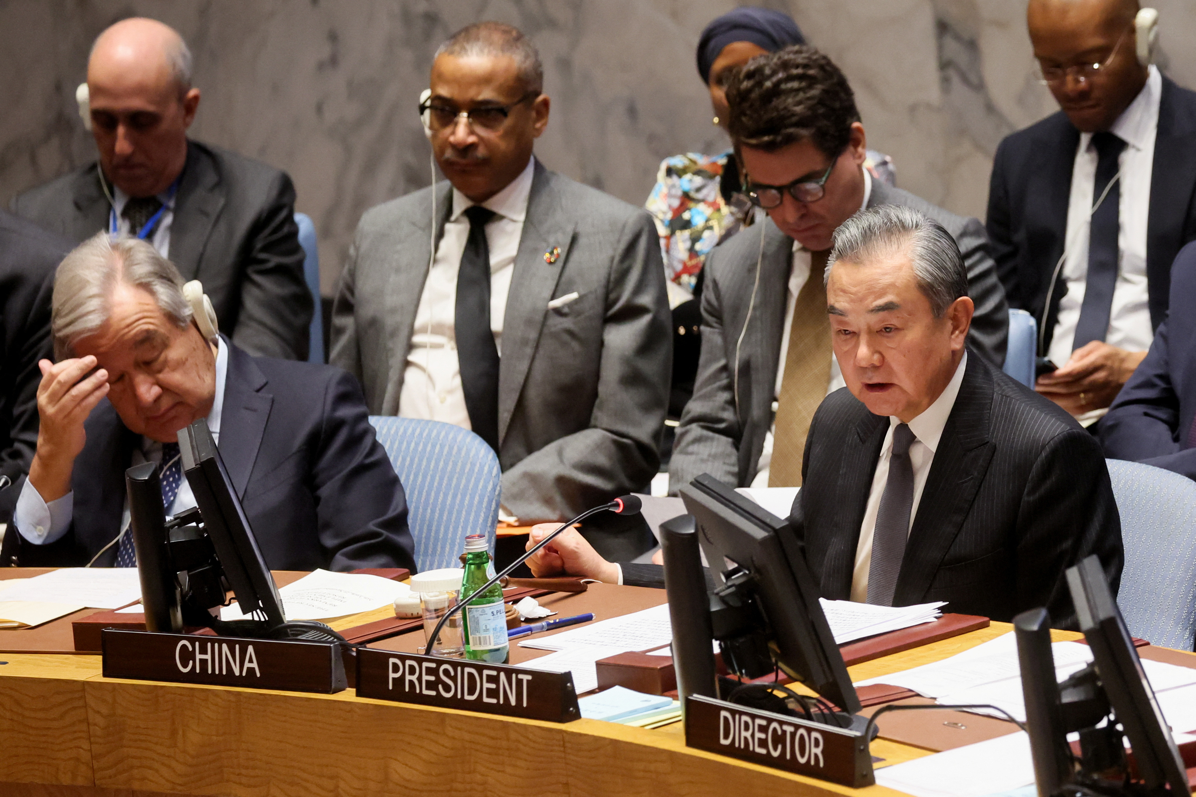 Meeting of the UN Security Council on the conflict between Israel and Hamas, in New York City