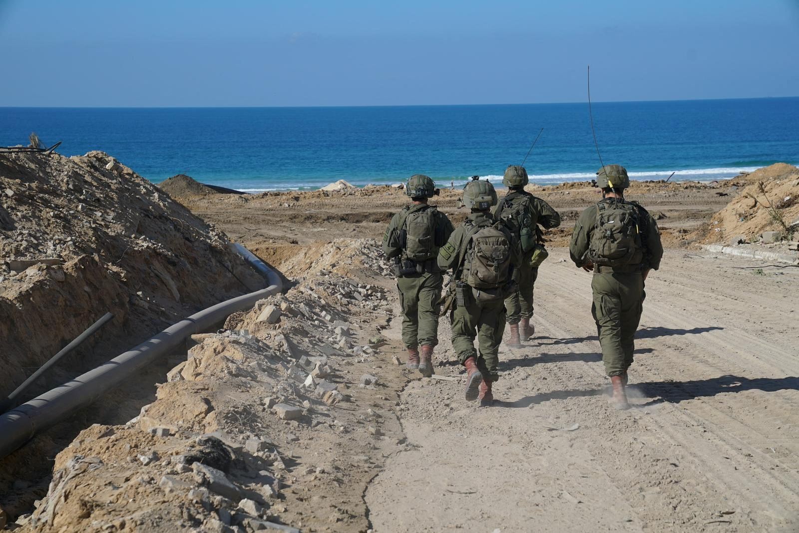 Israeli soldiers operate in the Gaza Strip