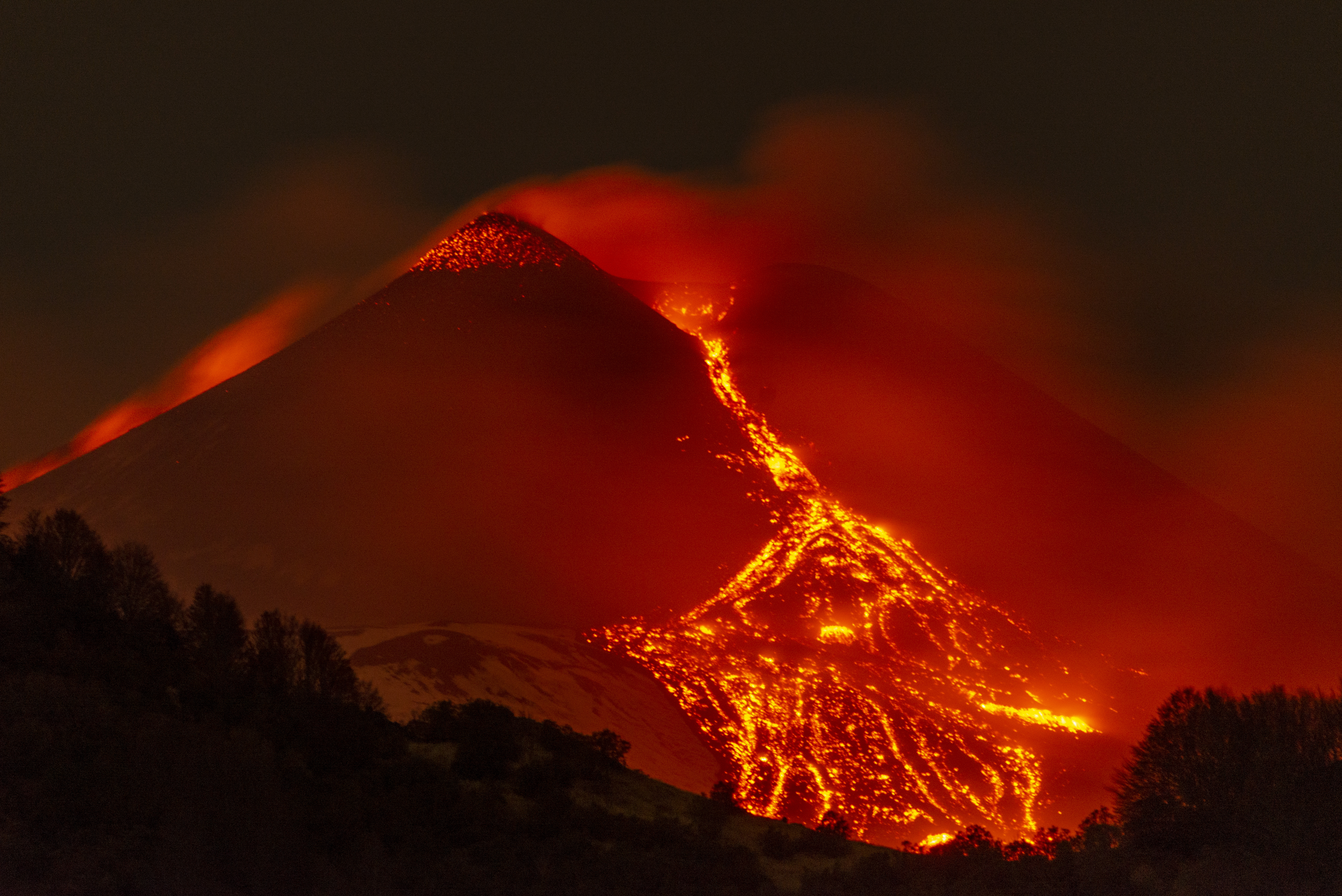 Mount Etna volcano spews lava in Italy