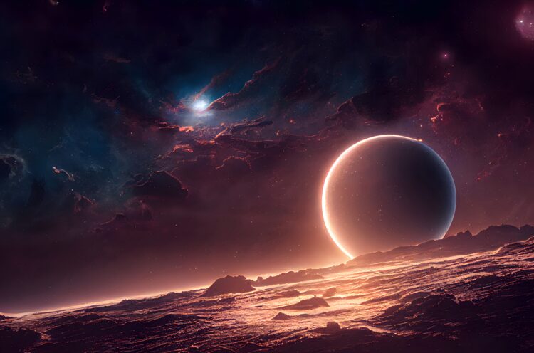 View,From,An,Alien,Planet,With,Its,Own,Natural,Satellite