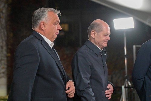 Berlin, Deutschland 13. November 2023: Begrüßung des Präsidenten des Europäischen Rates sowie von sechs EU-Staats- und R