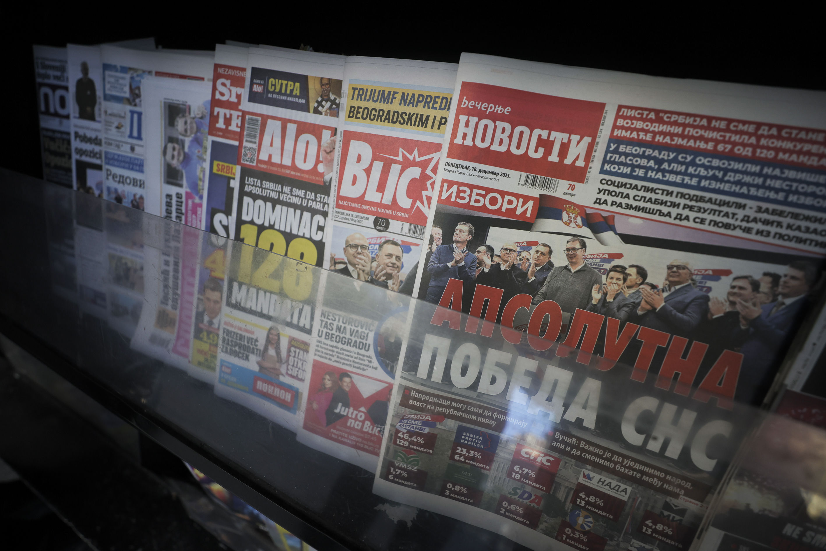 Nakon izbora: Naslovnice novina u Srbiji posvećene pobjedi Vučićeve liste