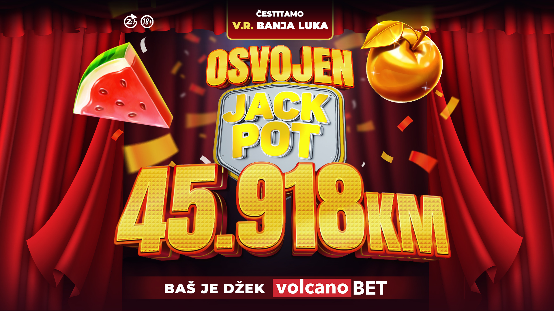 Volcano Jackpot dobitnik - PR RS