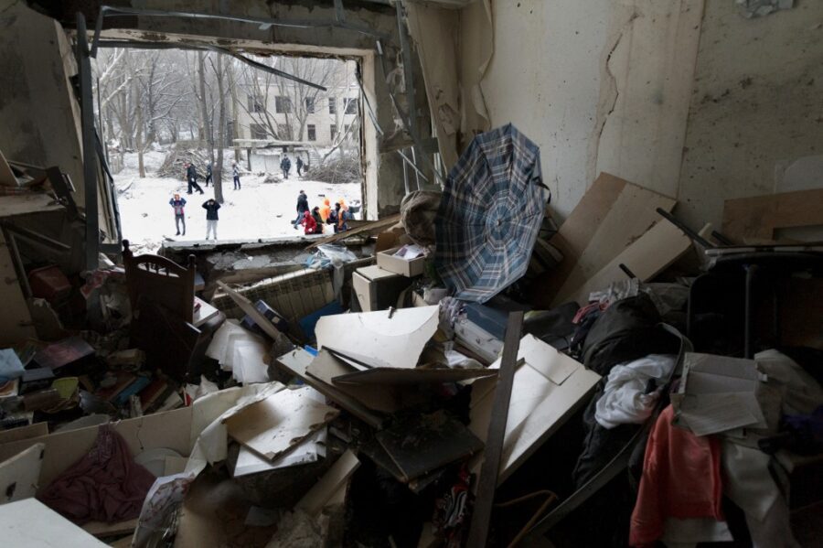 Aftermath of January 2 Russian missile attack in Kyiv