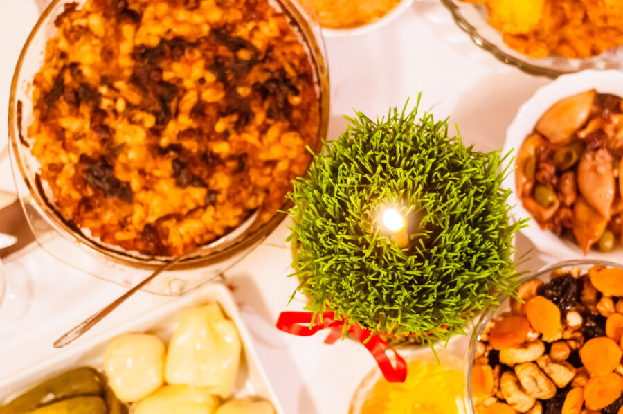 Traditional,Christmas,Eve,Fasting,Table,With,Food,And,Wheat,In