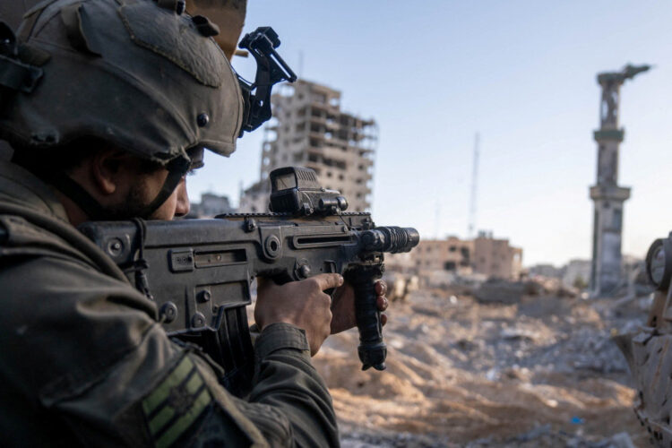 Israeli soldiers operate in the Gaza Strip