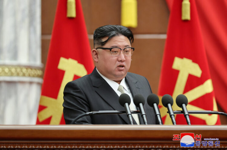 North Korean leader Kim Jong Un attends the 8th Plenary Meeting of the 8th Central Committee of the Workers' Party of Korea, in Pyongyang