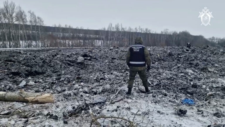 Russia's Investigative Committee releases footage of Il-76 military plane's crash site in Belgorod region